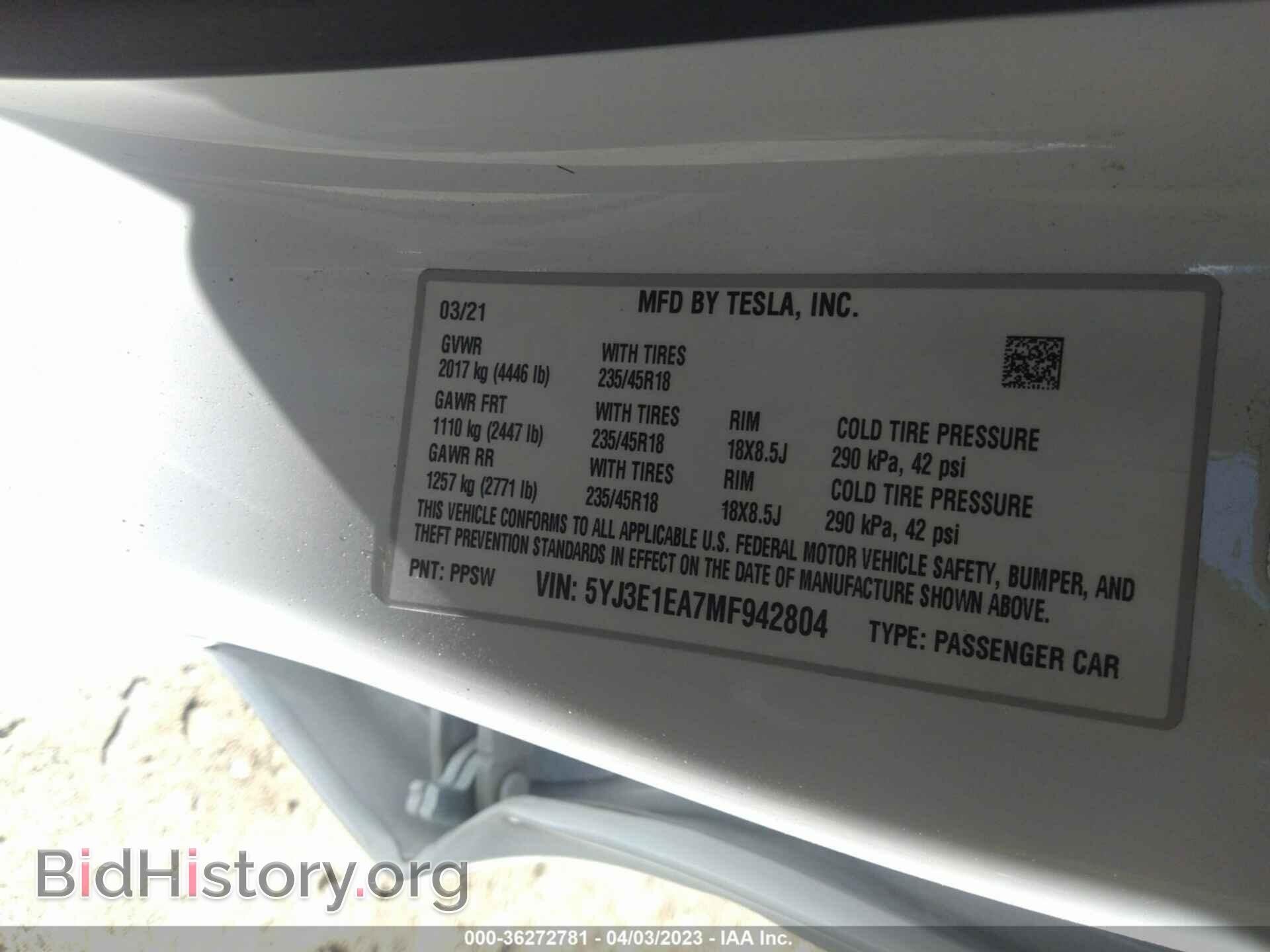2021 TESLA MODEL 3 - VIN: 5YJ3E1EA7MF942804 - Photo 9