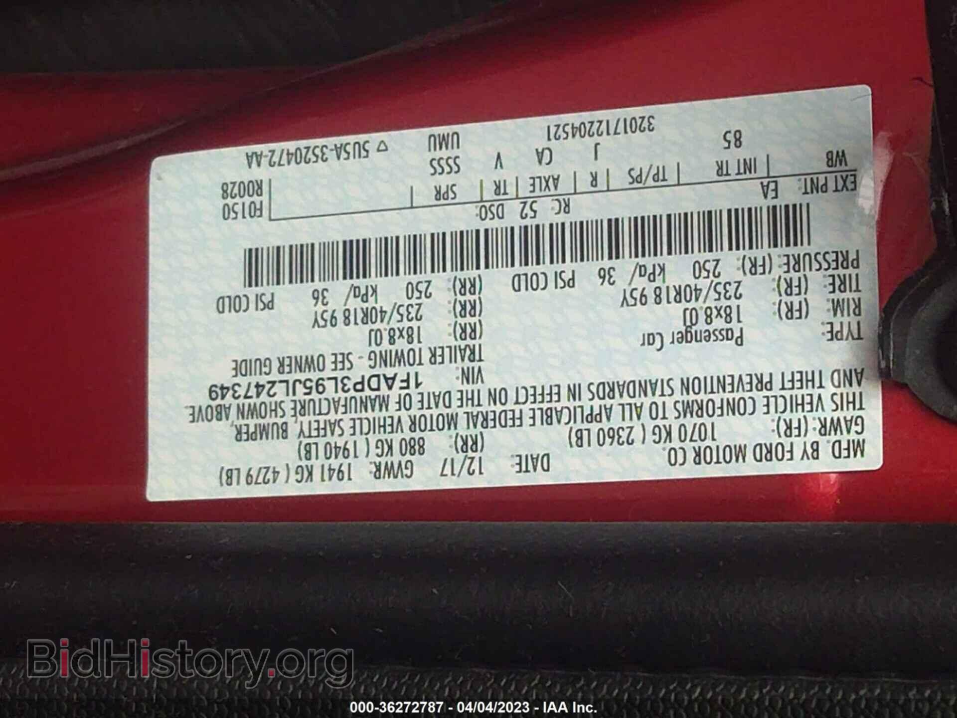 2018 FORD FOCUS - VIN: 1FADP3L95JL247349 - Фото 9