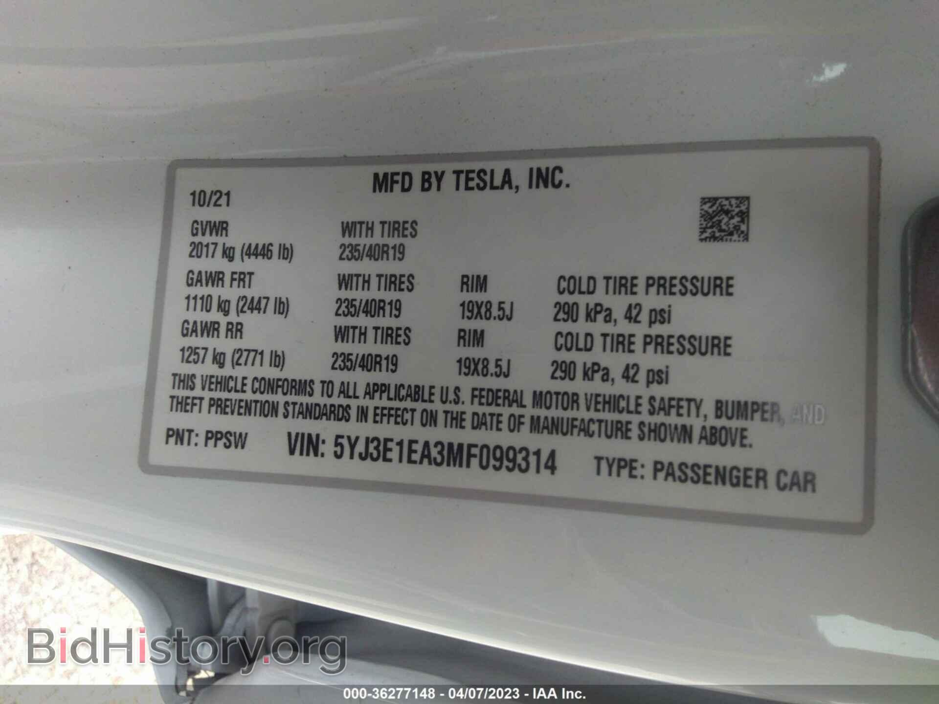 2021 TESLA MODEL 3 - VIN: 5YJ3E1EA3MF099314 - Photo 9