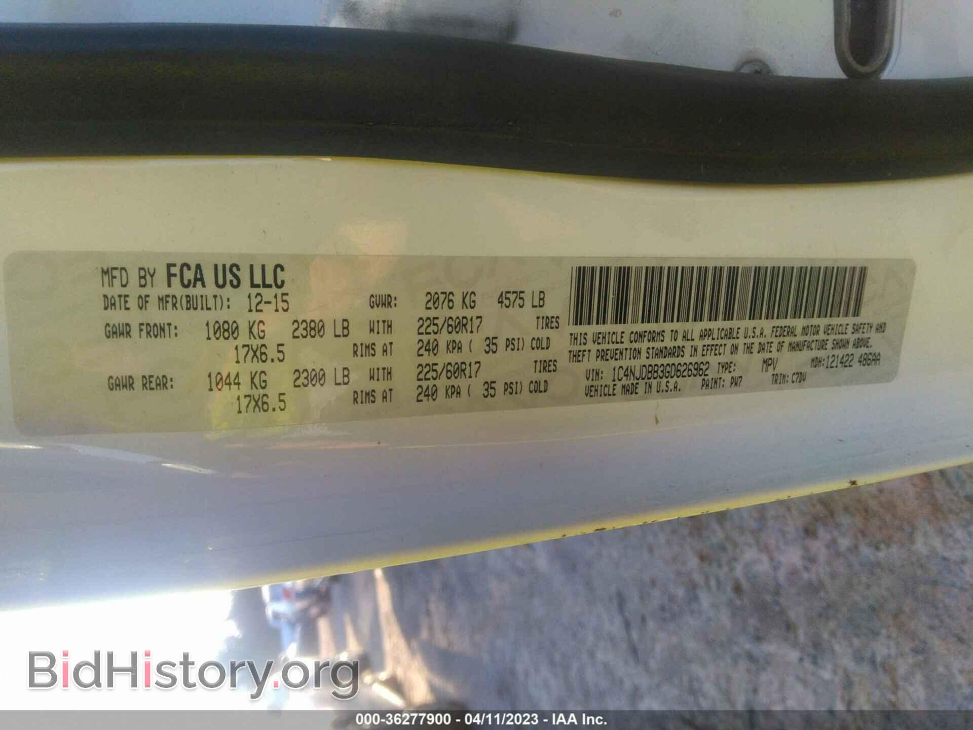 2016 JEEP COMPASS - VIN: 1C4NJDBB3GD626962 - Фото 9