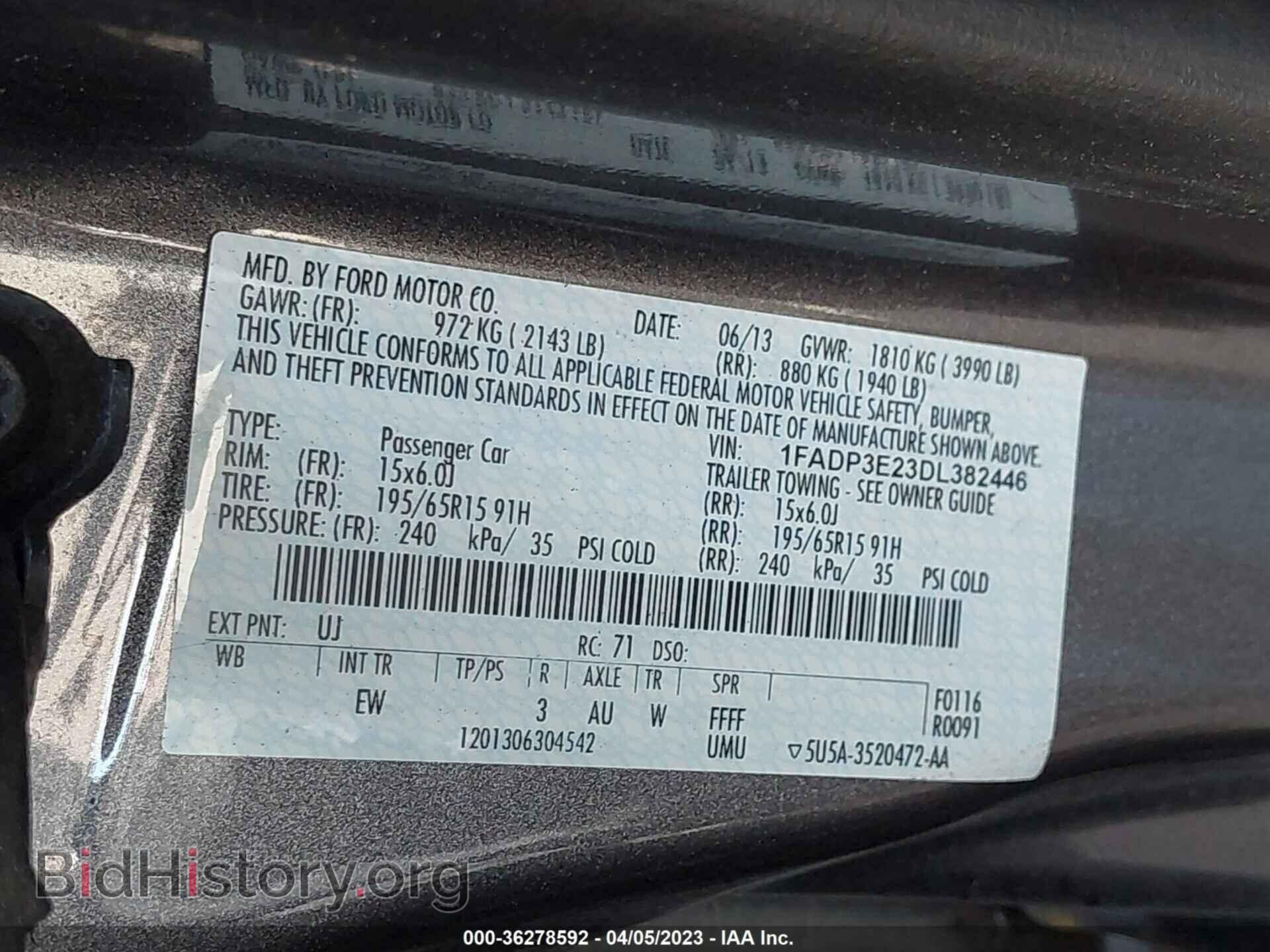 2013 FORD FOCUS - VIN: 1FADP3E23DL382446 - Фото 9