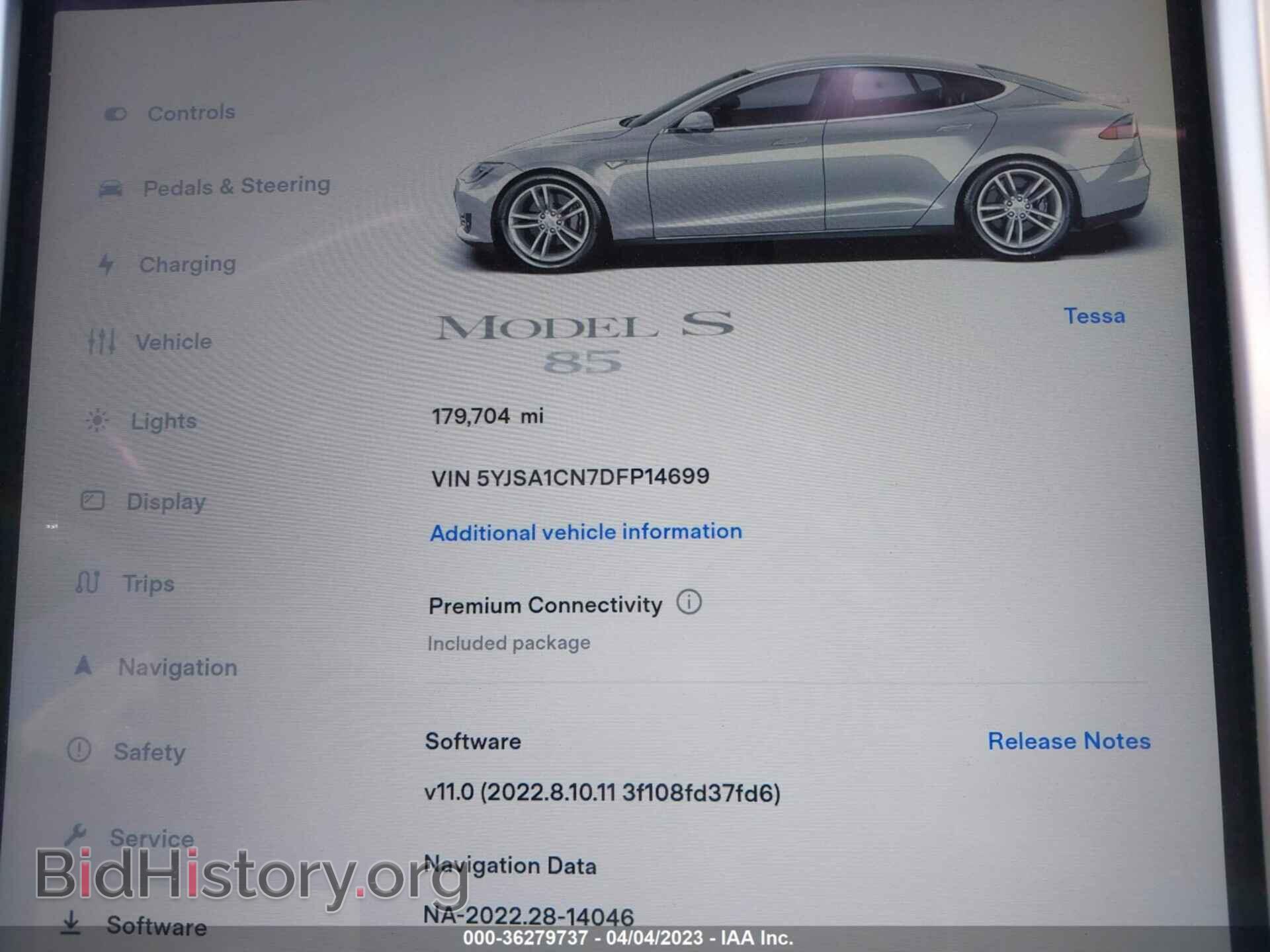 2013 TESLA MODEL S - VIN: 5YJSA1CN7DFP14699 - Photo 7