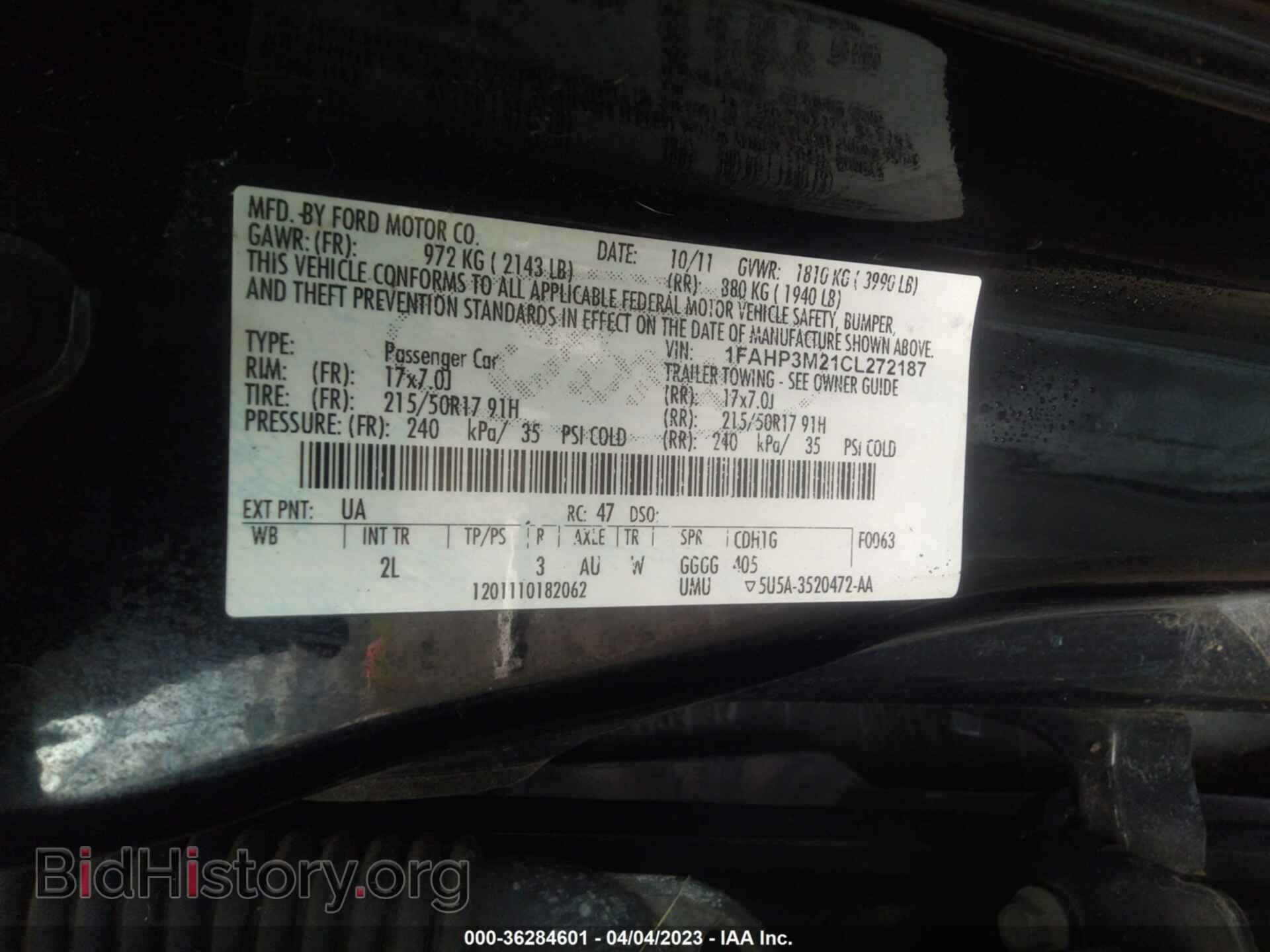 2012 FORD FOCUS - VIN: 1FAHP3M21CL272187 - Photo 9