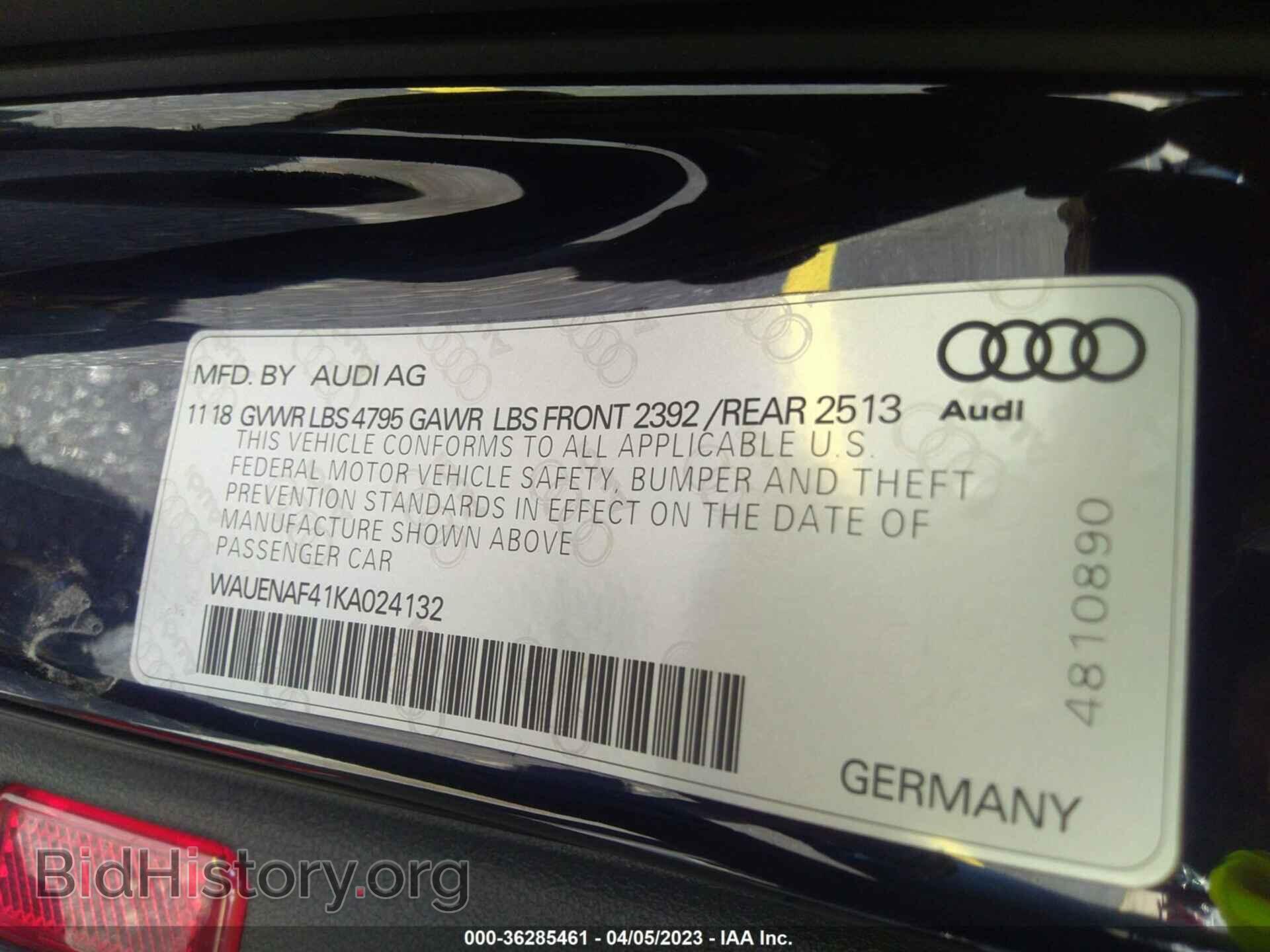 2019 AUDI A4 - VIN: WAUENAF41KA024132 - Фото 9