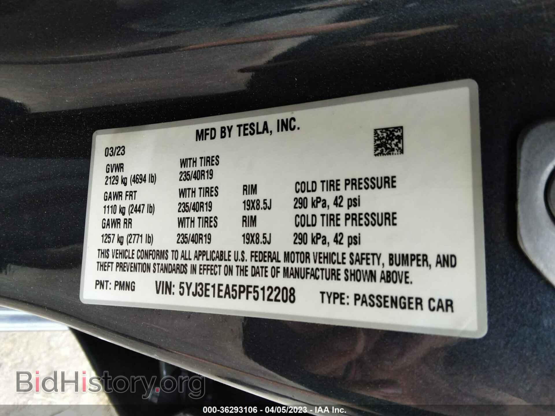 2023 TESLA MODEL 3 - VIN: 5YJ3E1EA5PF512208 - Фото 9