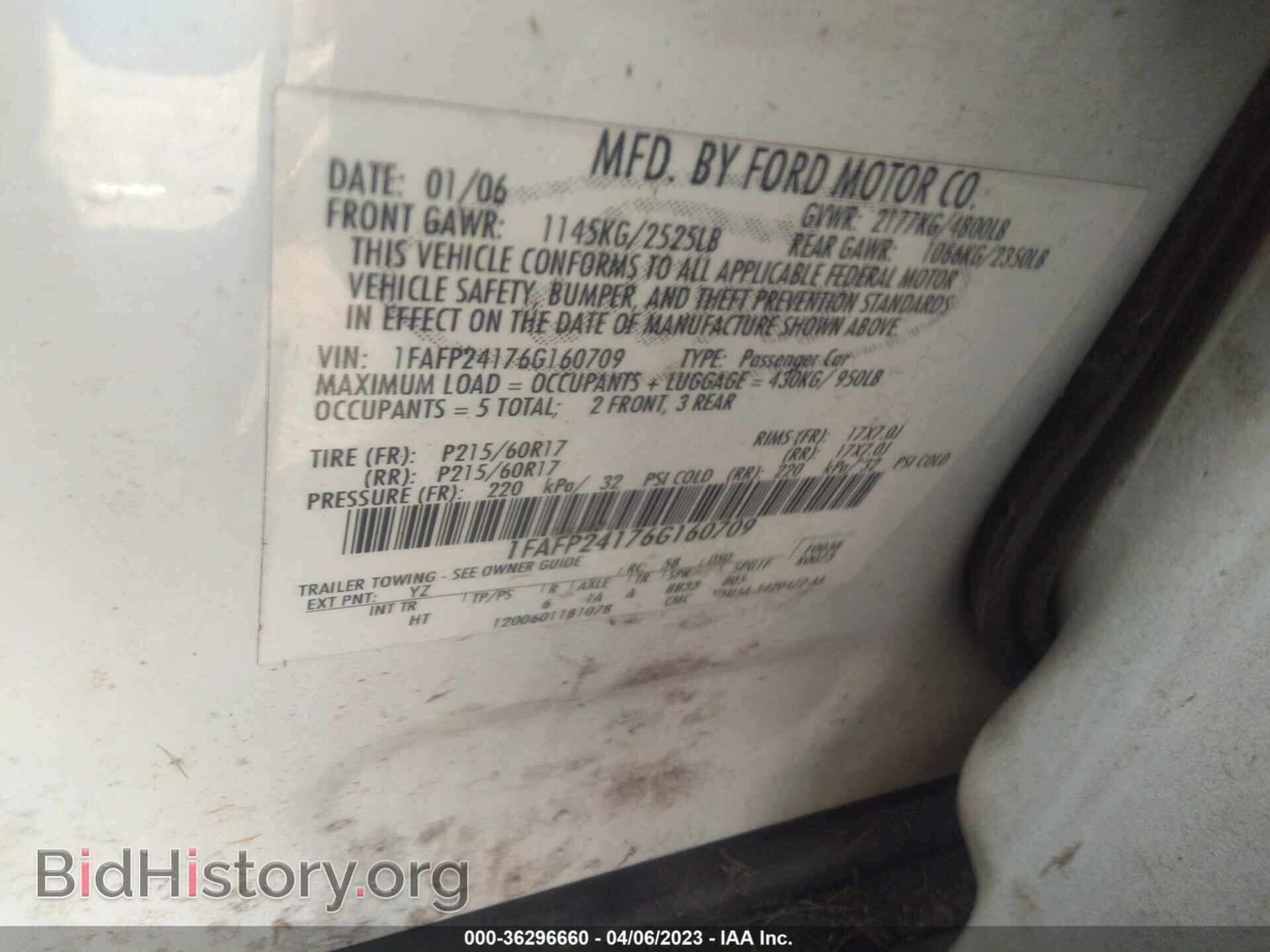 2006 FORD FIVE HUNDRED - VIN: 1FAFP24176G160709 - Photo 9