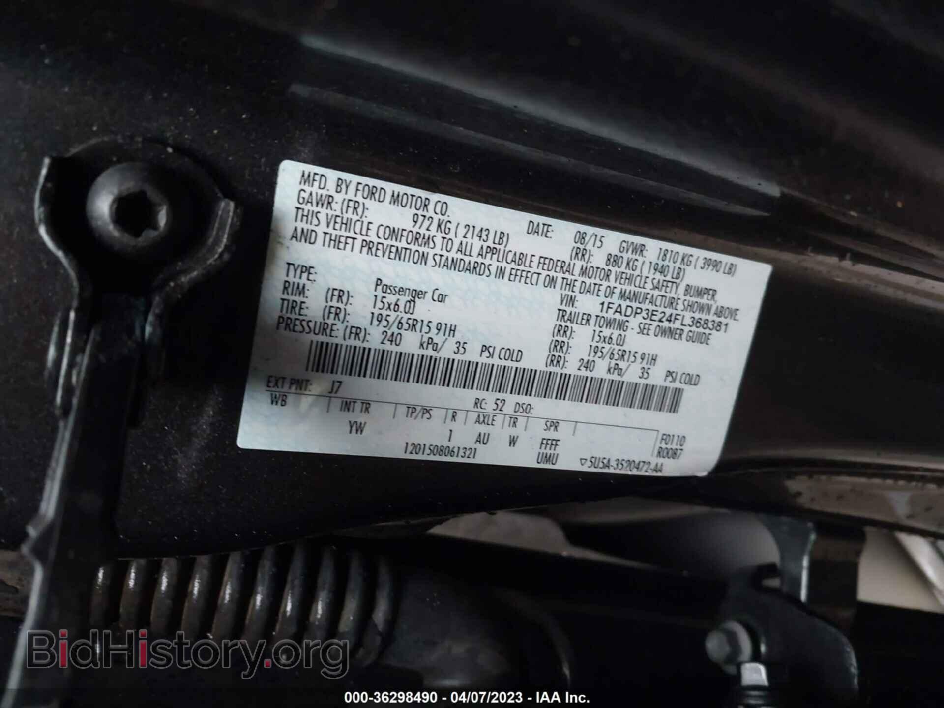 2015 FORD FOCUS - VIN: 1FADP3E24FL368381 - Фото 9