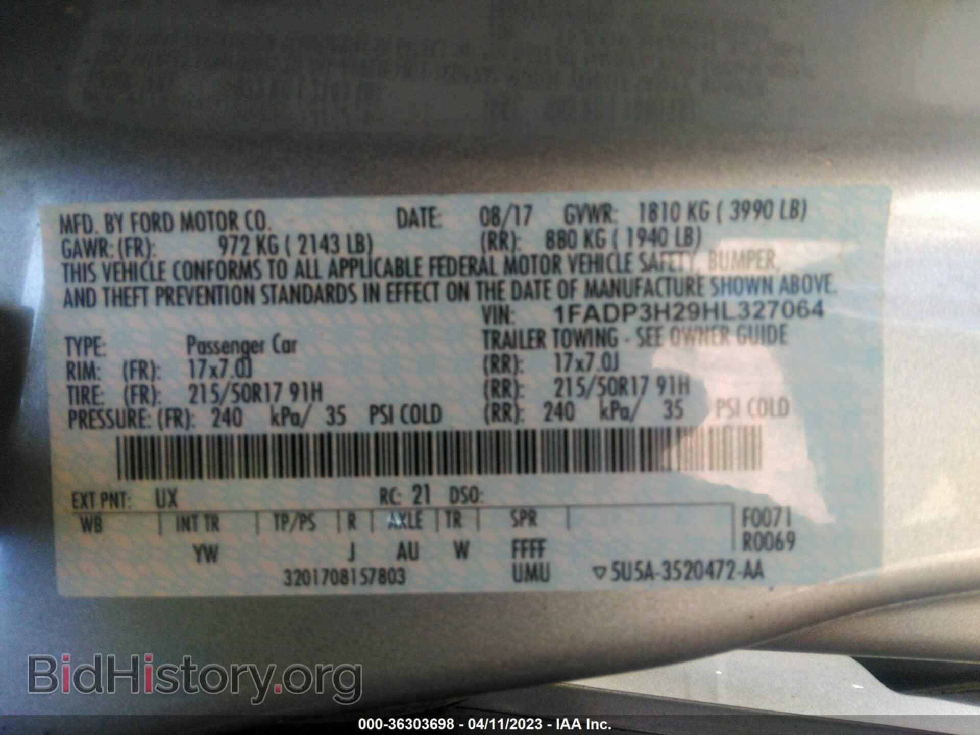 2017 FORD FOCUS - VIN: 1FADP3H29HL327064 - Photo 9