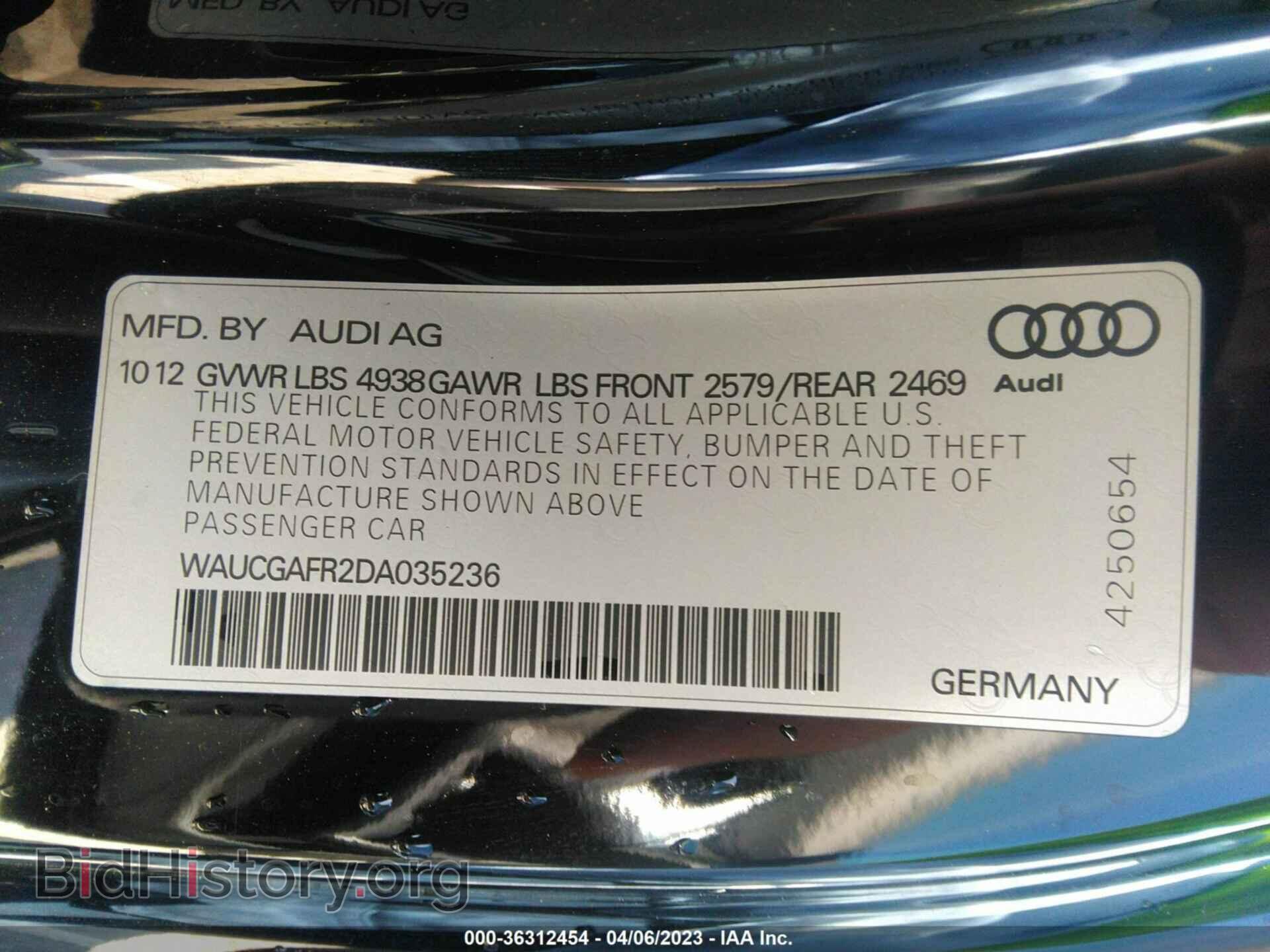 2013 AUDI S5 - VIN: WAUCGAFR2DA035236 - Фото 9