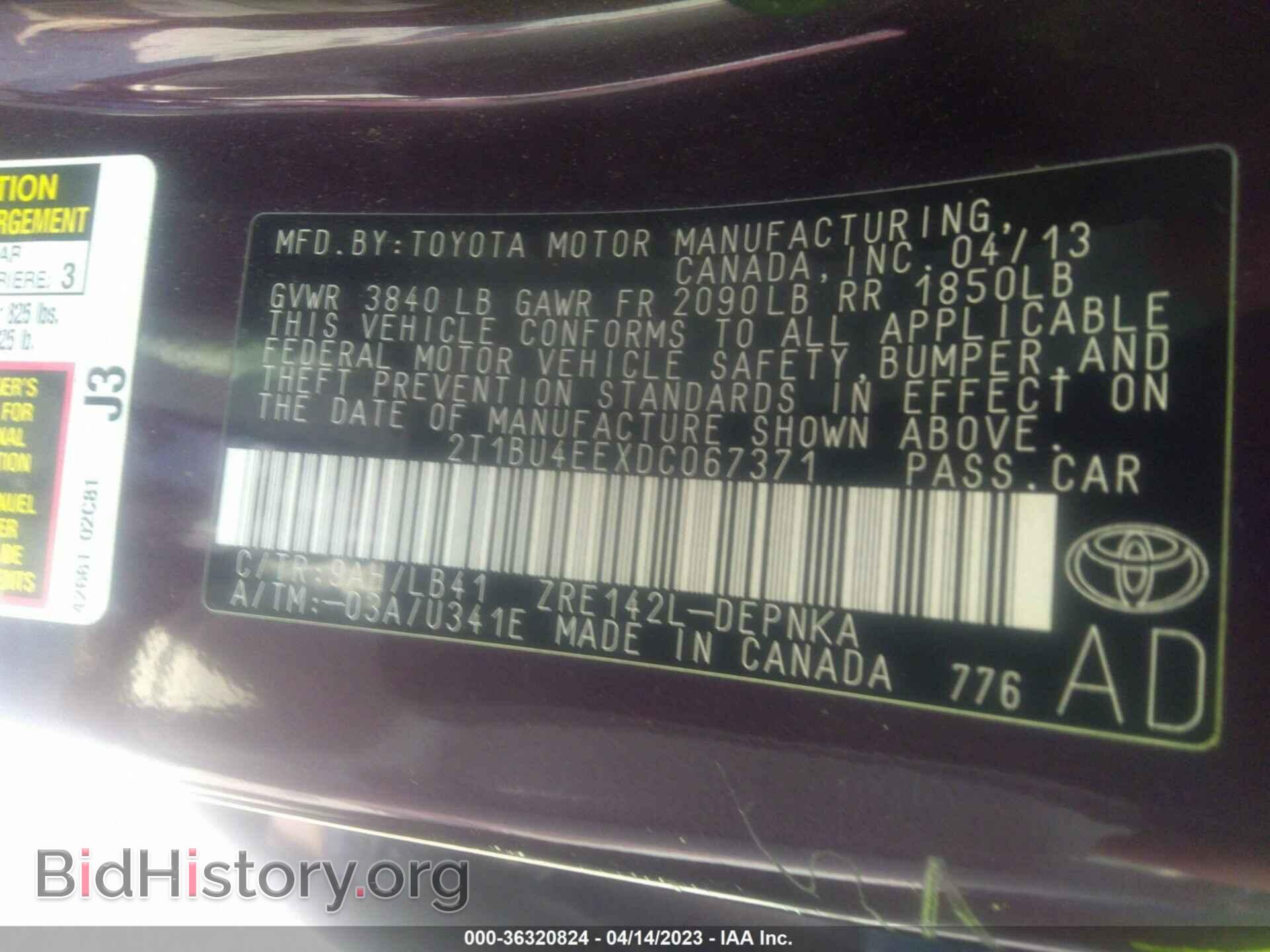 2013 TOYOTA COROLLA - VIN: 2T1BU4EEXDC067371 - Photo 9
