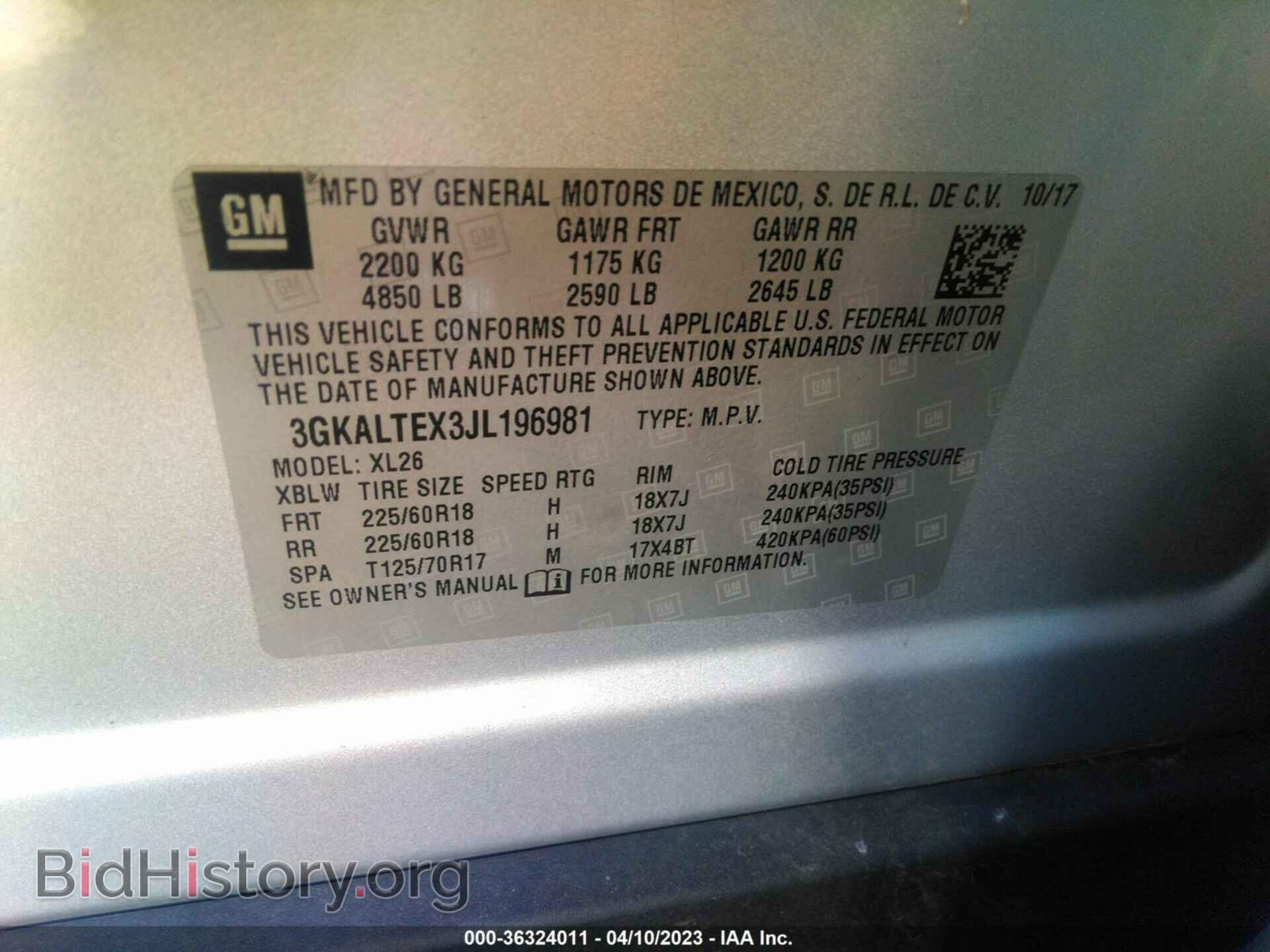 2018 GMC TERRAIN - VIN: 3GKALTEX3JL196981 - Фото 9