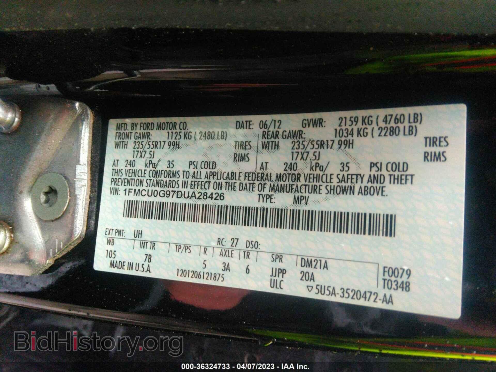 2013 FORD ESCAPE - VIN: 1FMCU0G97DUA28426 - Photo 9