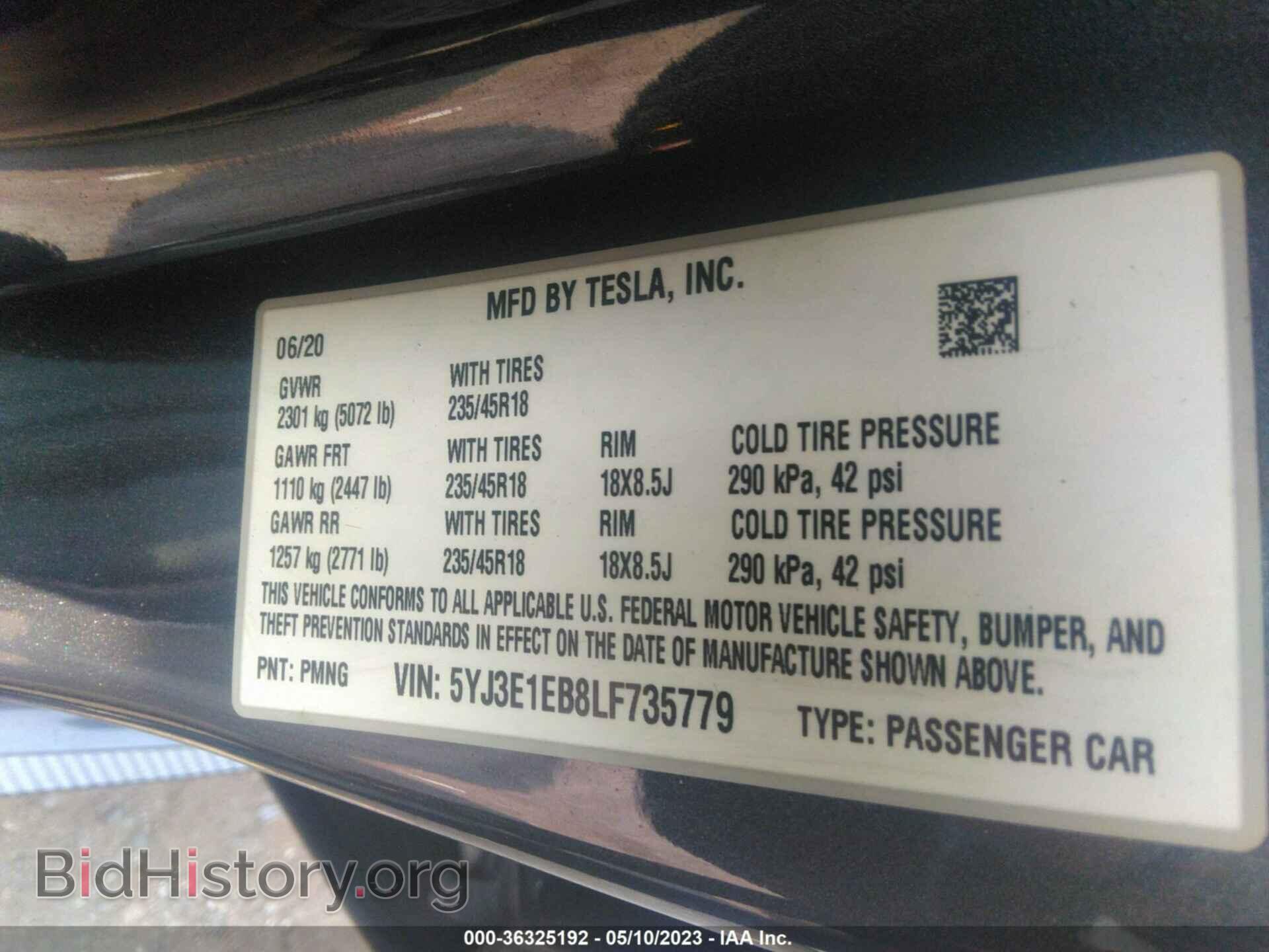 2020 TESLA MODEL 3 - VIN: 5YJ3E1EB8LF735779 - Photo 9