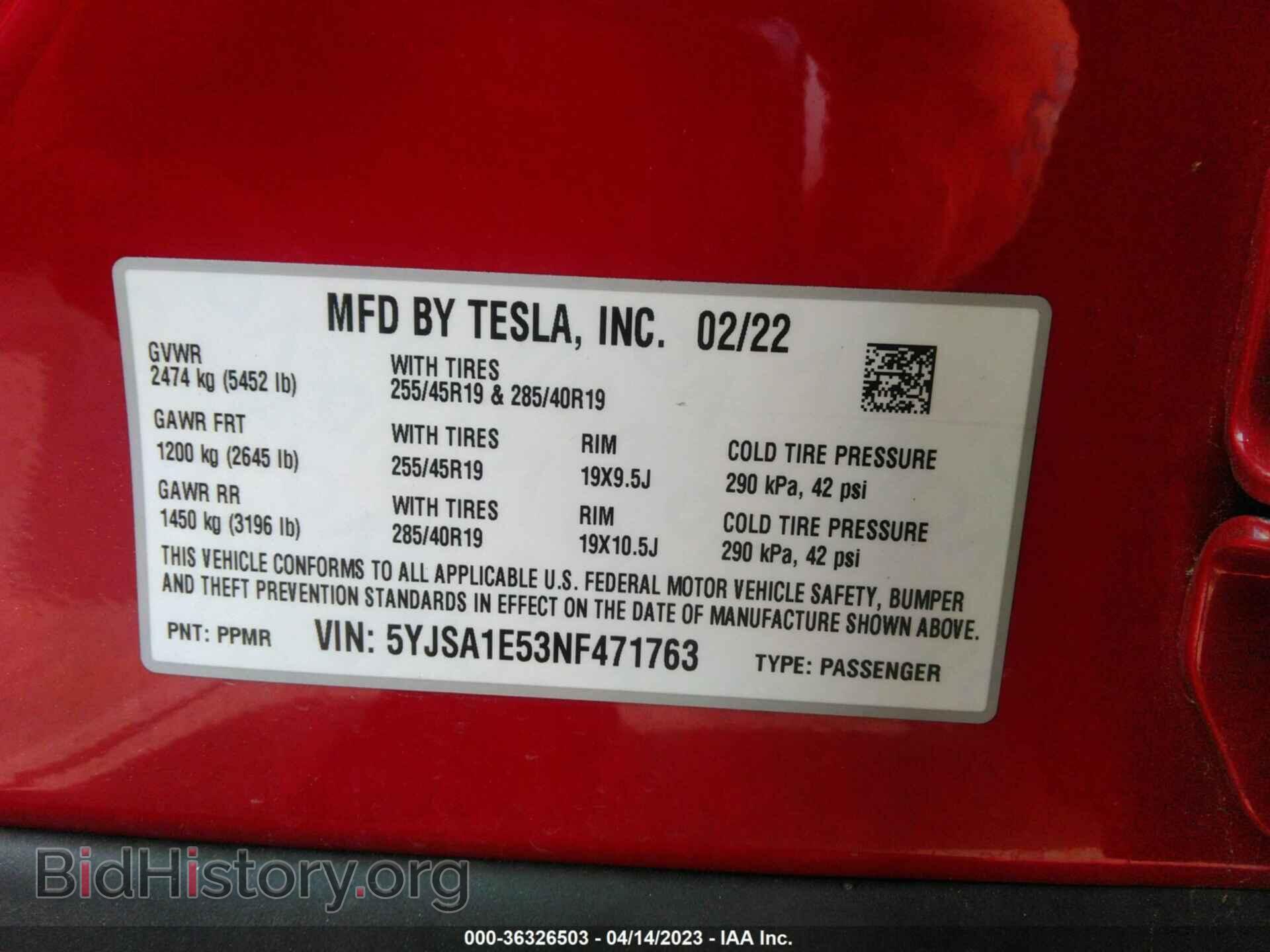 2022 TESLA MODEL S - VIN: 5YJSA1E53NF471763 - Photo 9