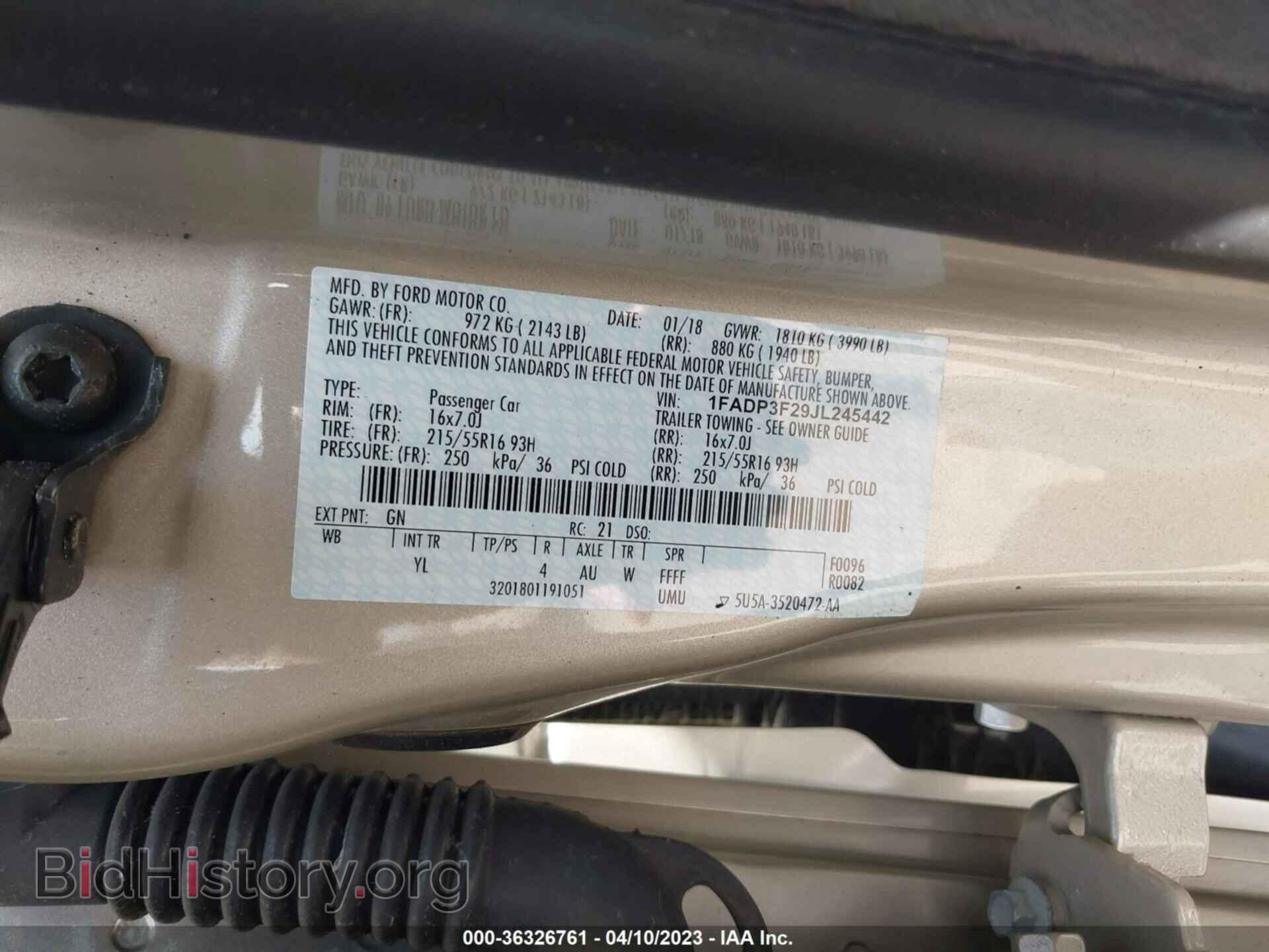 2018 FORD FOCUS - VIN: 1FADP3F29JL245442 - Фото 9