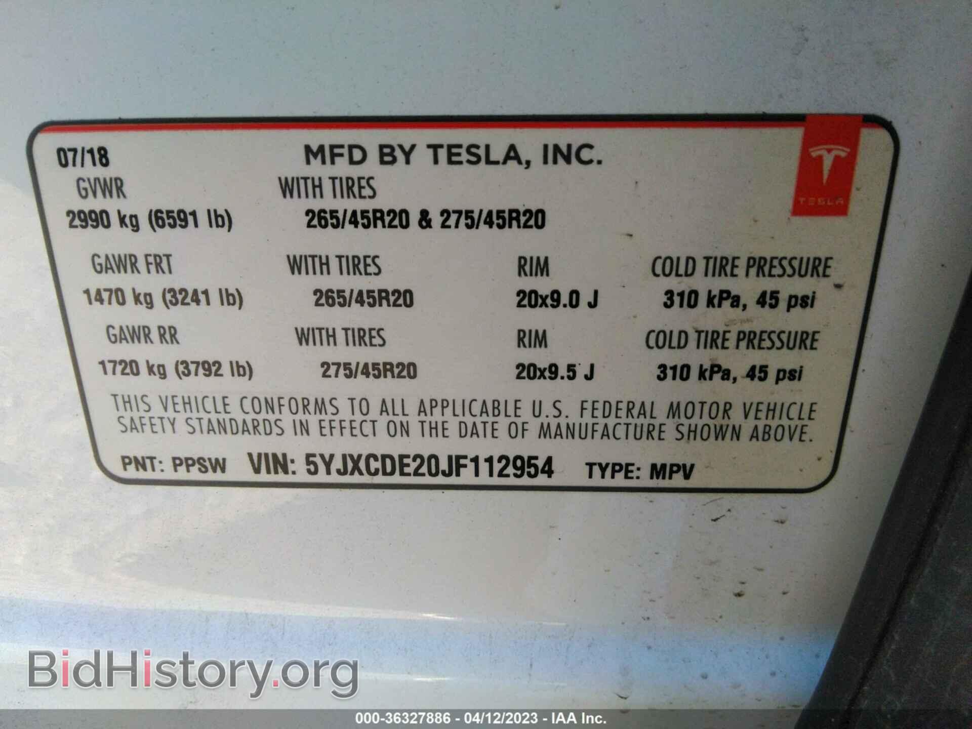 2018 TESLA MODEL X - VIN: 5YJXCDE20JF112954 - Photo 9
