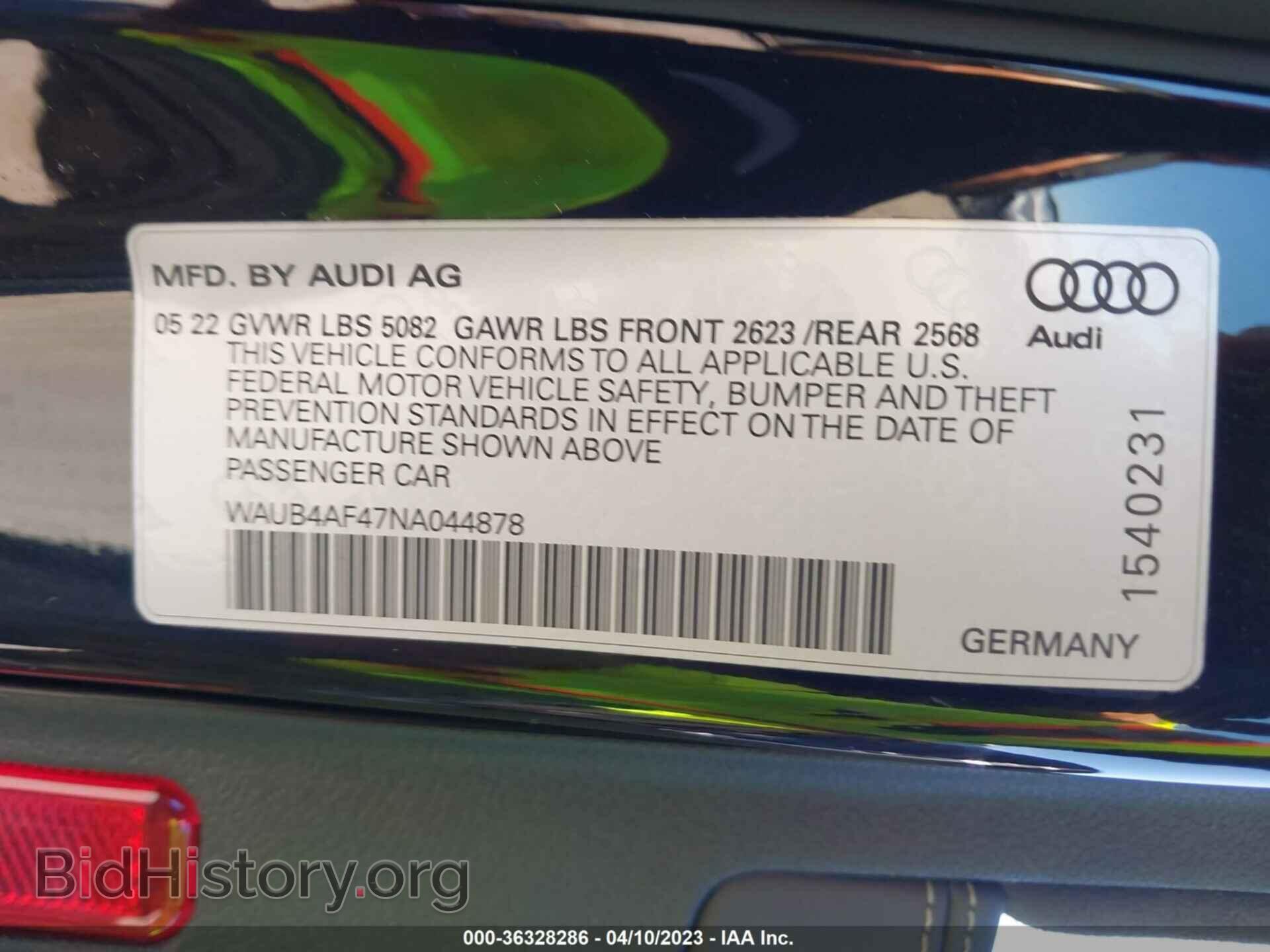 2022 AUDI S4 - VIN: WAUB4AF47NA044878 - Фото 9