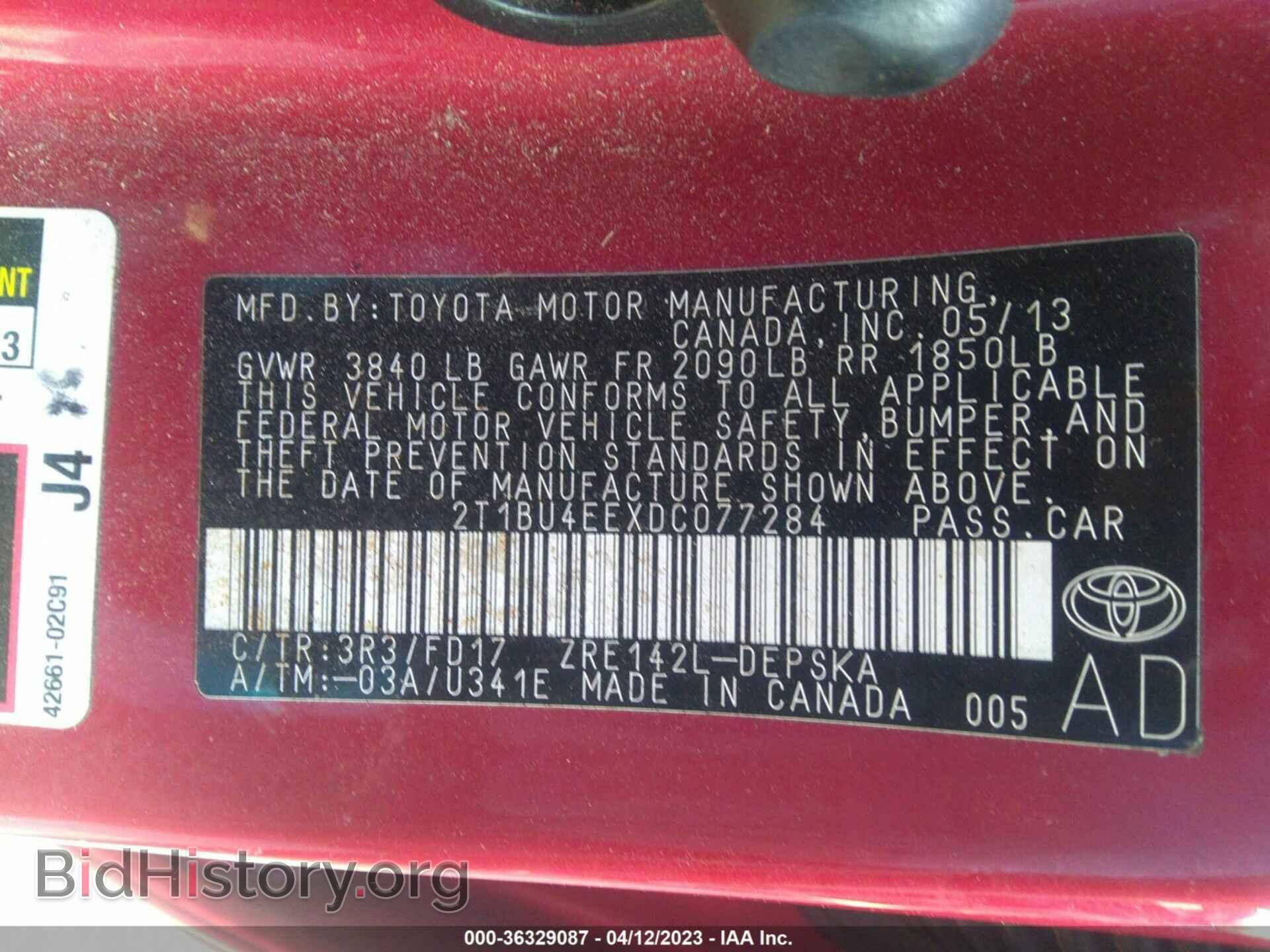 2013 TOYOTA COROLLA - VIN: 2T1BU4EEXDC077284 - Photo 9