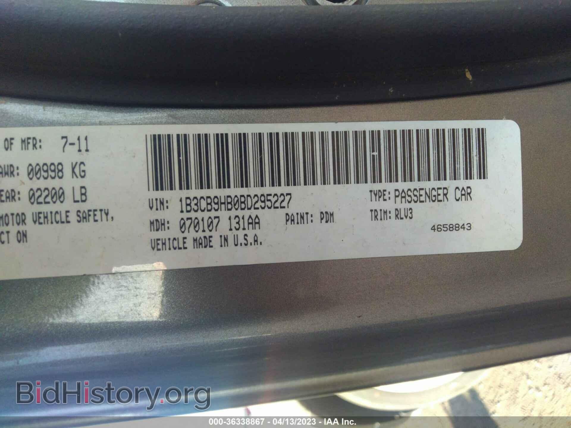 2011 DODGE CALIBER - VIN: 1B3CB9HB0BD295227 - Photo 9