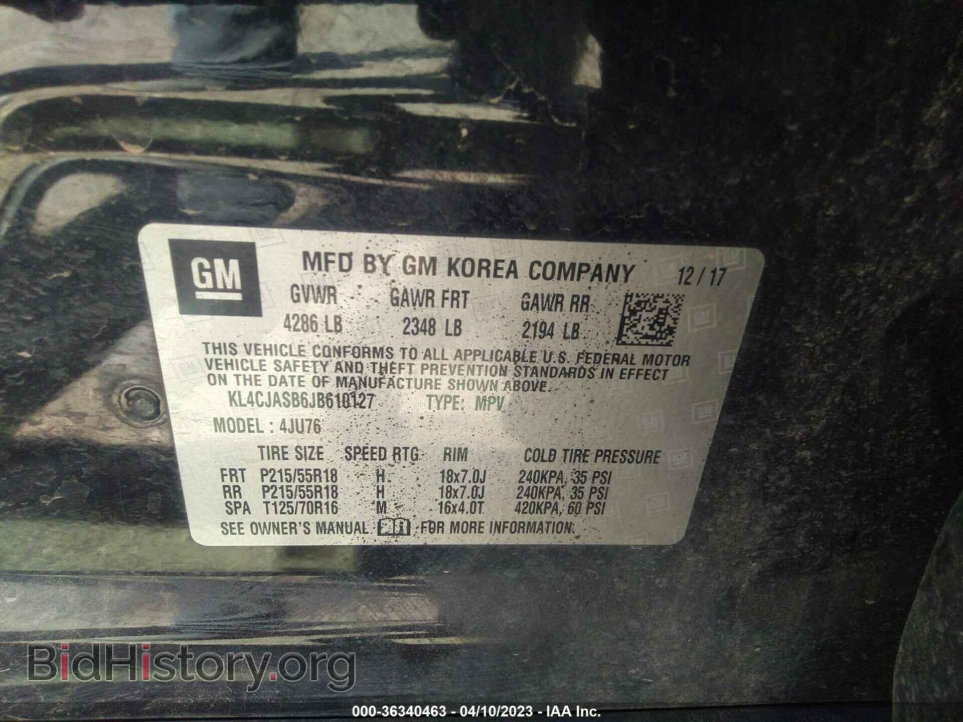 2018 BUICK ENCORE - VIN: KL4CJASB6JB610127 - Photo 9