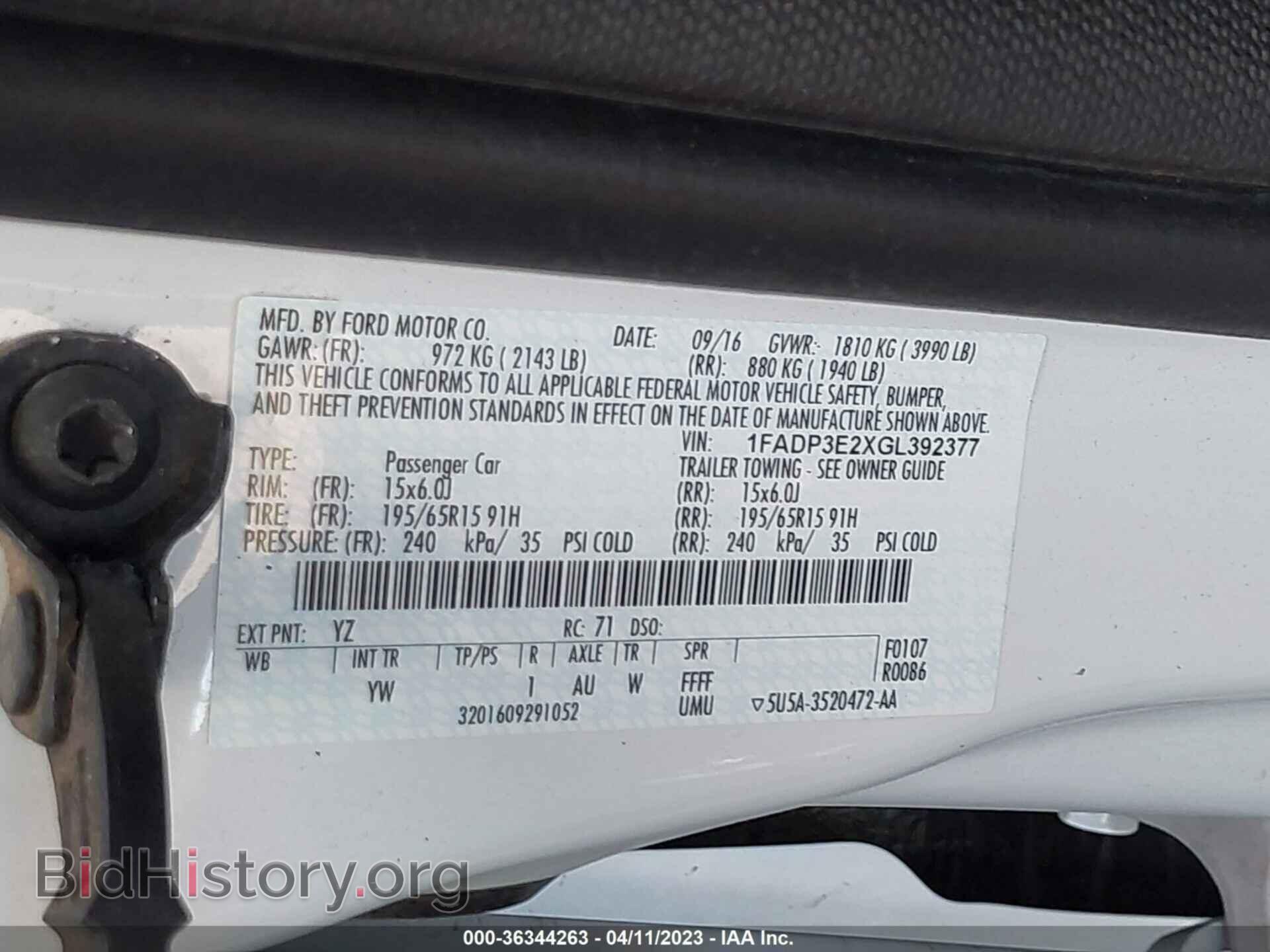2016 FORD FOCUS - VIN: 1FADP3E2XGL392377 - Photo 9