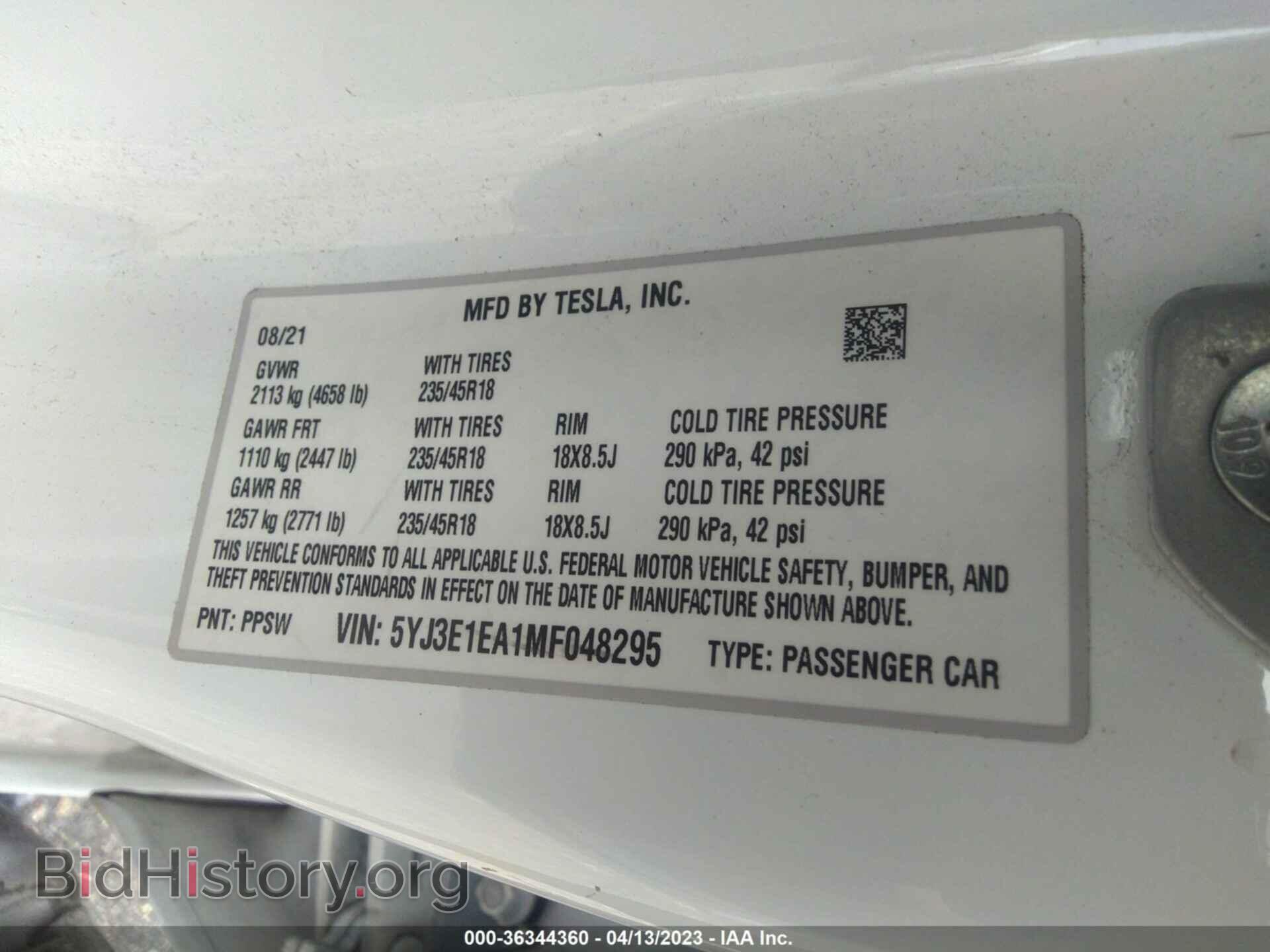 2021 TESLA MODEL 3 - VIN: 5YJ3E1EA1MF048295 - Photo 9