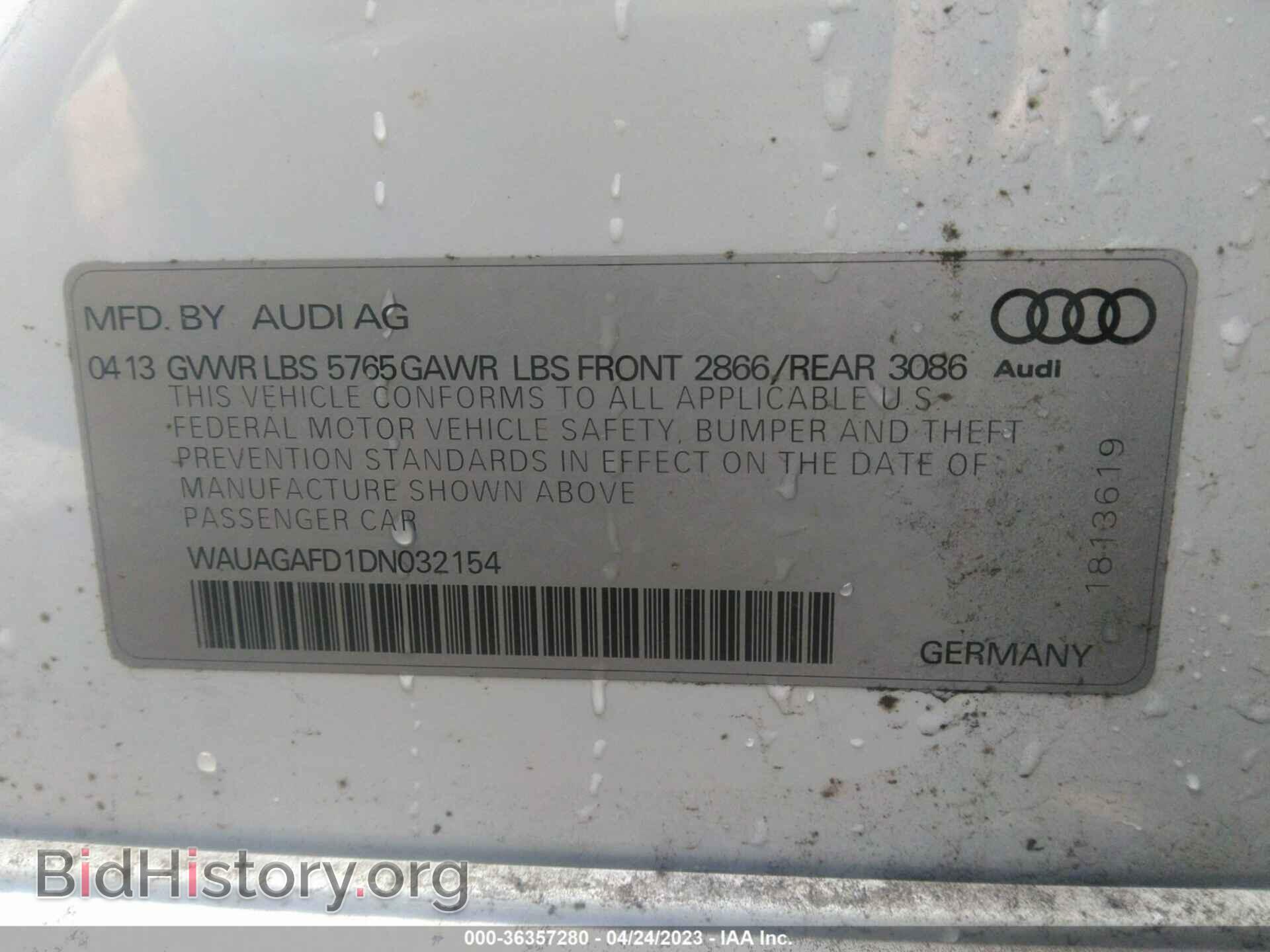 2013 AUDI A8 - VIN: WAUAGAFD1DN032154 - Фото 9
