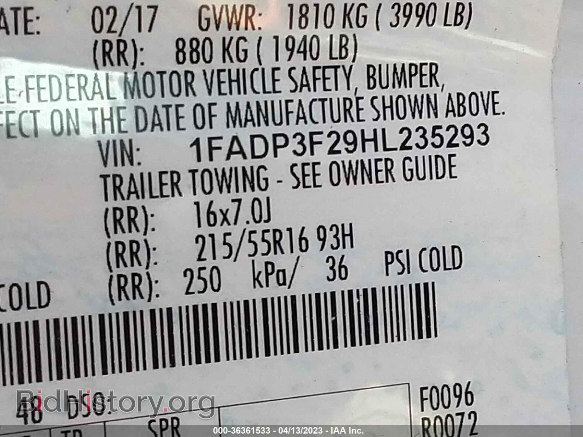 2017 FORD FOCUS - VIN: 1FADP3F29HL235293 - Фото 9