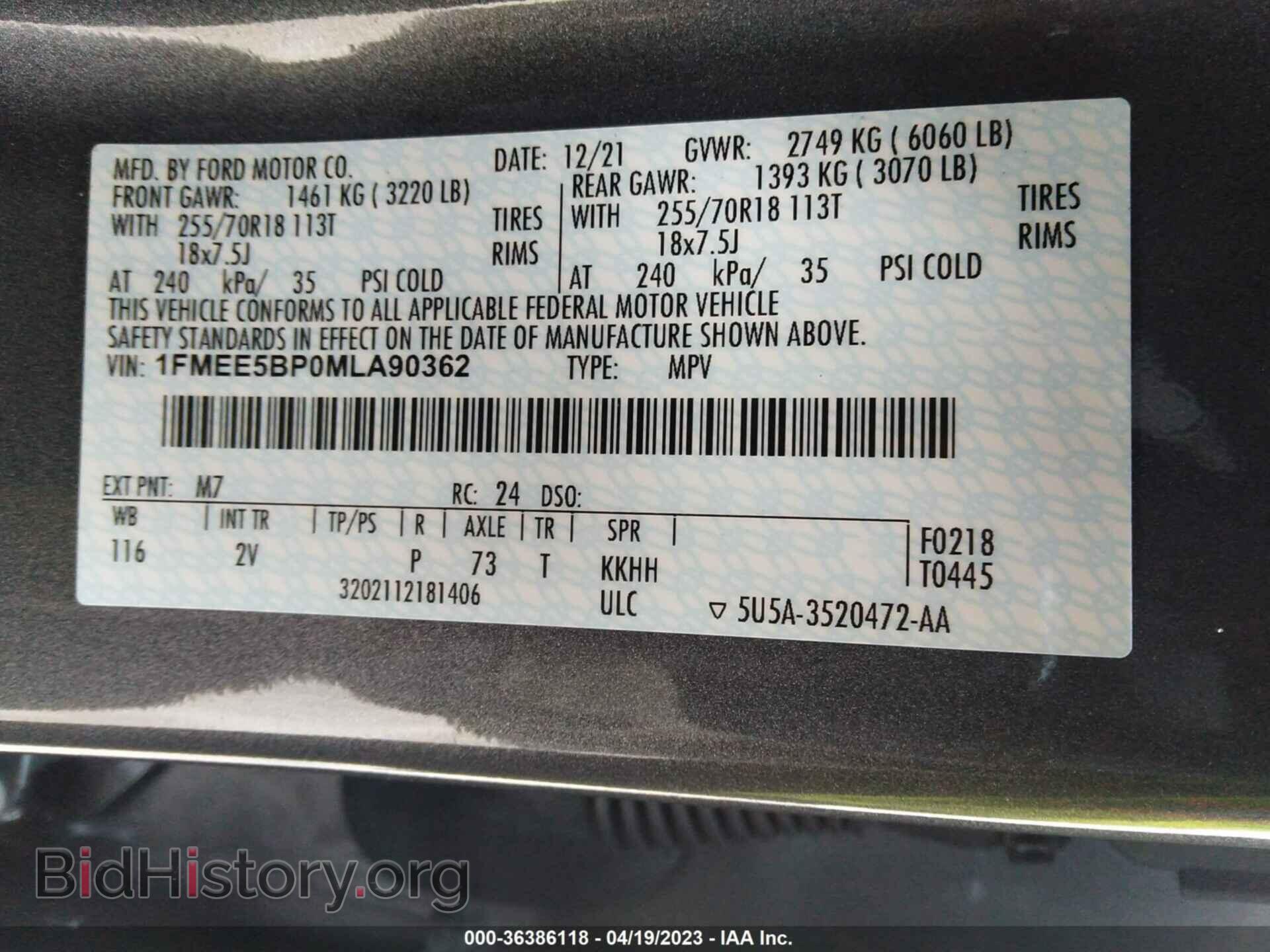 2021 FORD BRONCO - VIN: 1FMEE5BP0MLA90362 - Photo 9