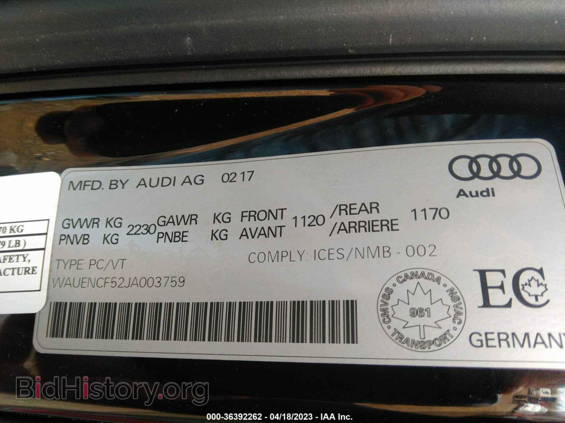2018 AUDI A5 - VIN: WAUENCF52JA003759 - Фото 9