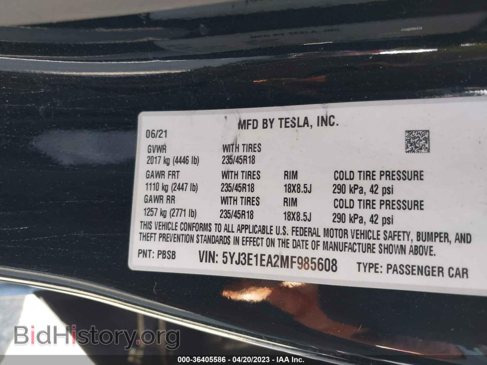 2021 TESLA MODEL 3 - VIN: 5YJ3E1EA2MF985608 - Photo 9