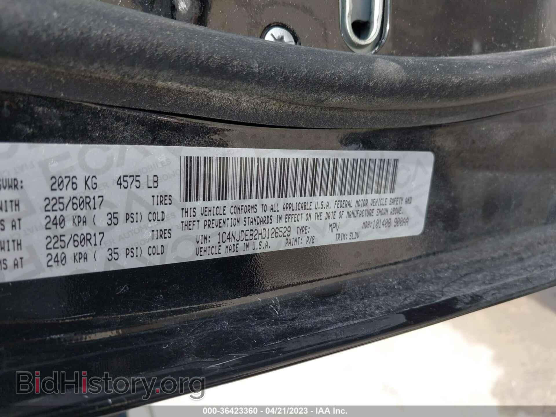 2017 JEEP COMPASS - VIN: 1C4NJDEB2HD126529 - Фото 9