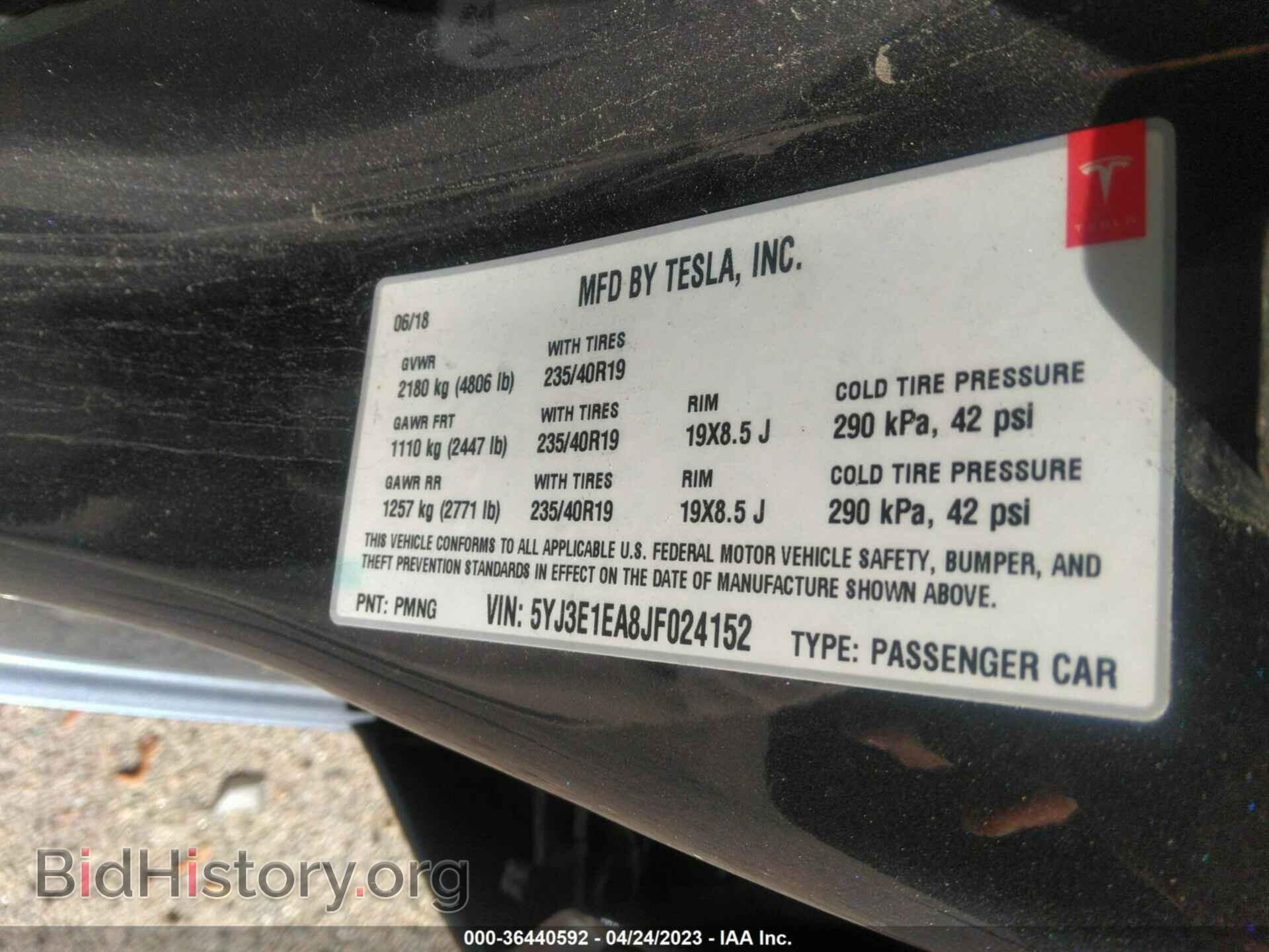 2018 TESLA MODEL 3 - VIN: 5YJ3E1EA8JF024152 - Фото 9