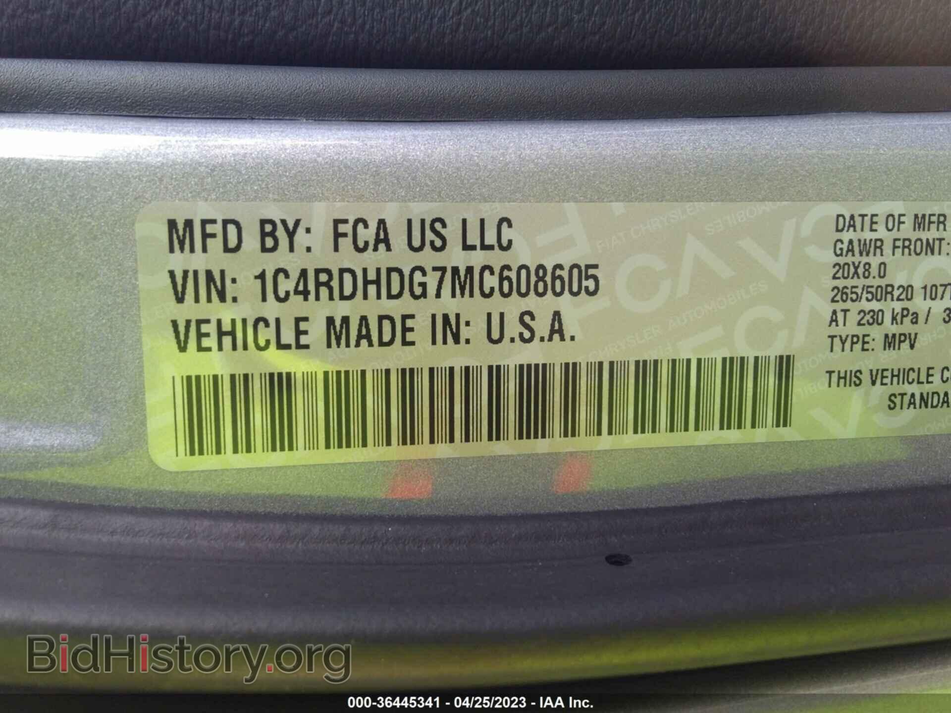 2021 DODGE DURANGO - VIN: 1C4RDHDG7MC608605 - Фото 9