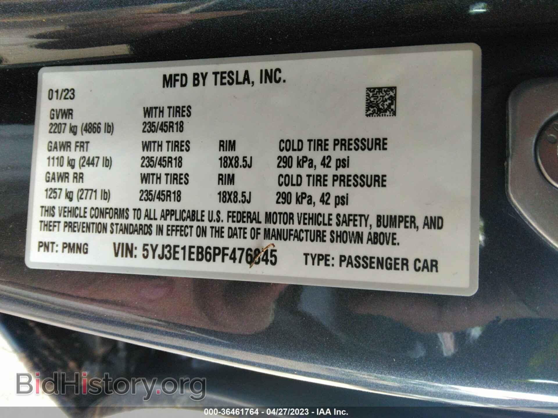 2023 TESLA MODEL 3 - VIN: 5YJ3E1EB6PF476845 - Photo 9