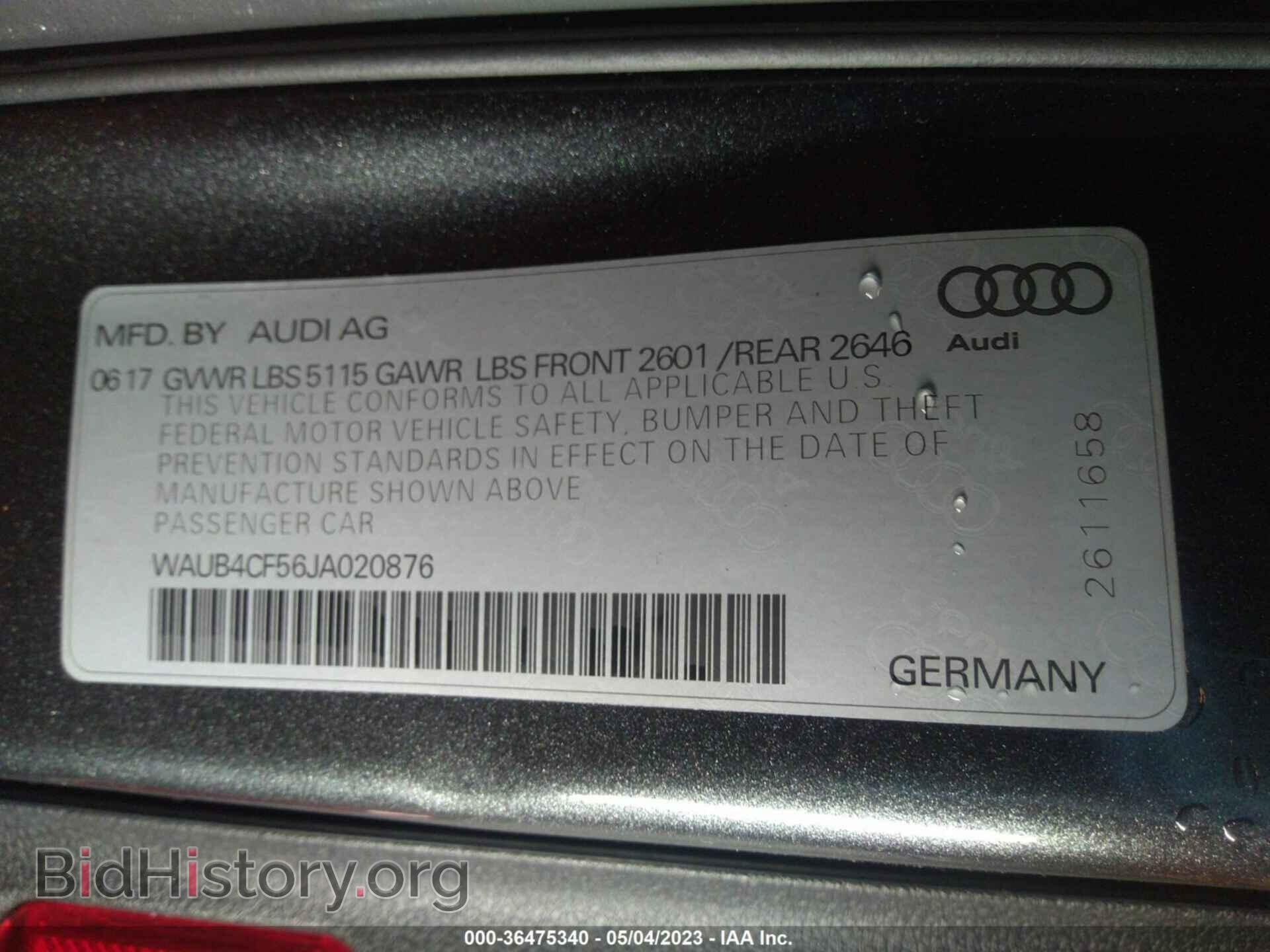 2018 AUDI S5 - VIN: WAUB4CF56JA020876 - Фото 9