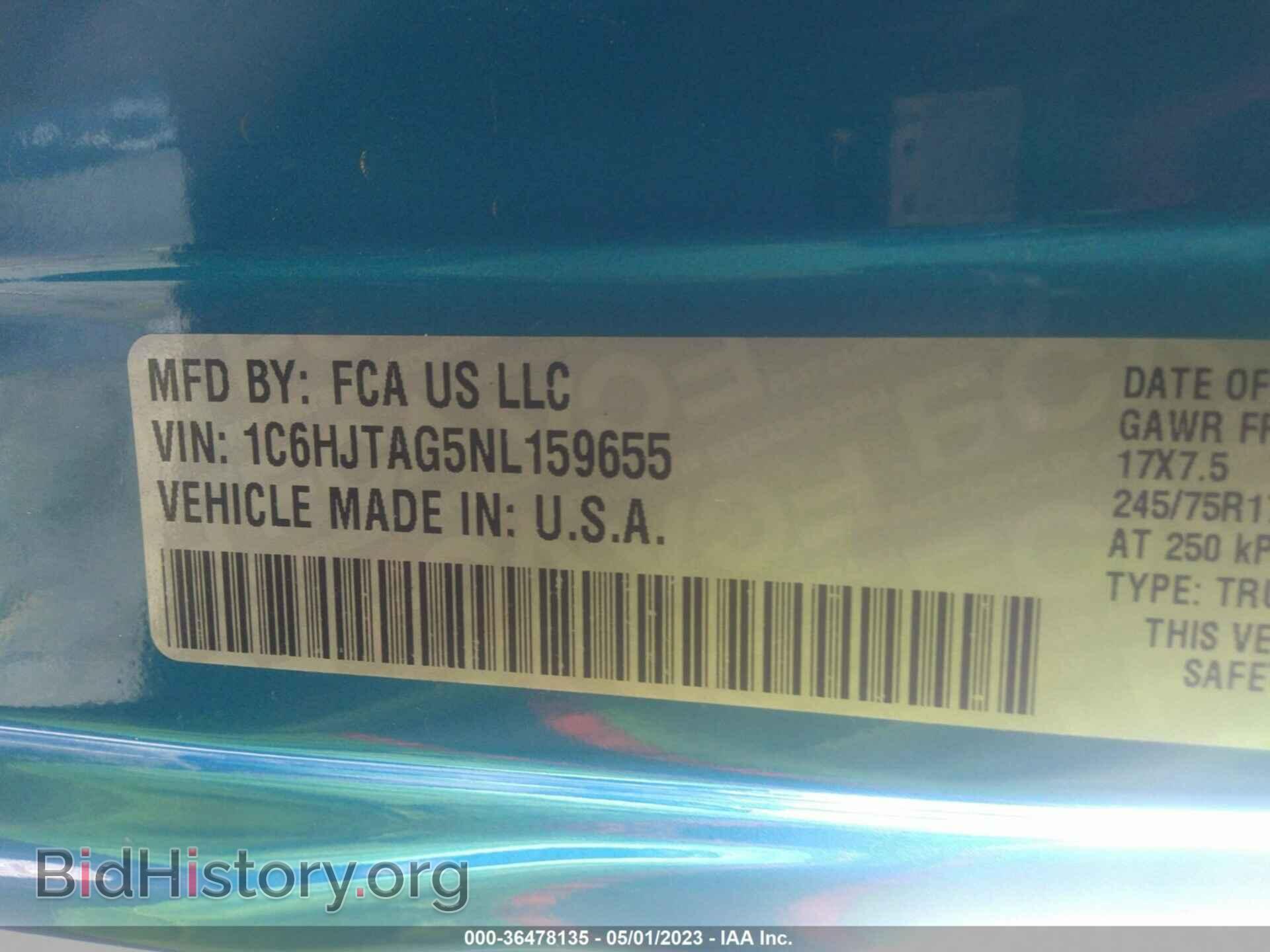 2022 JEEP GLADIATOR - VIN: 1C6HJTAG5NL159655 - Фото 9
