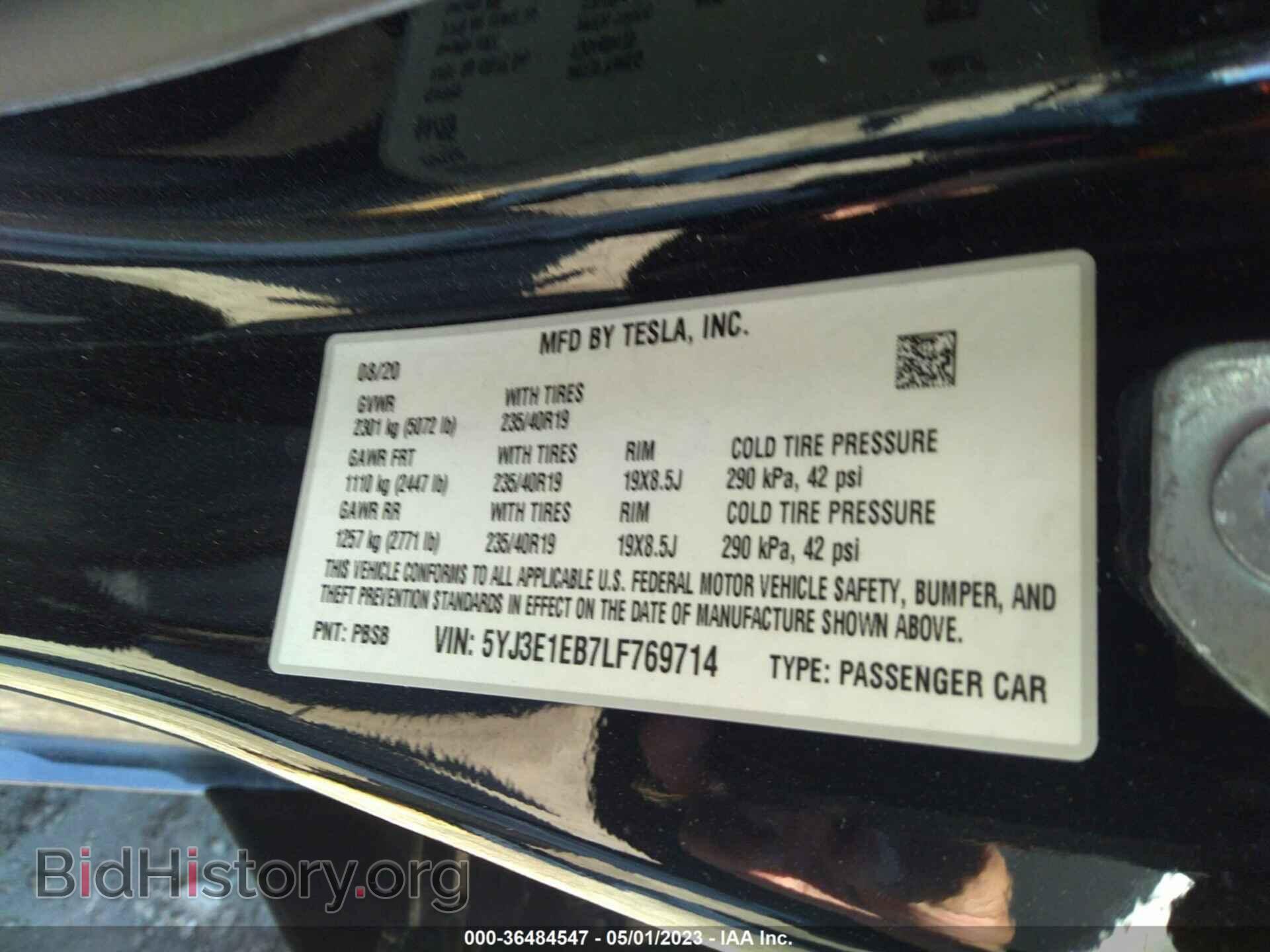2020 TESLA MODEL 3 - VIN: 5YJ3E1EB7LF769714 - Photo 9