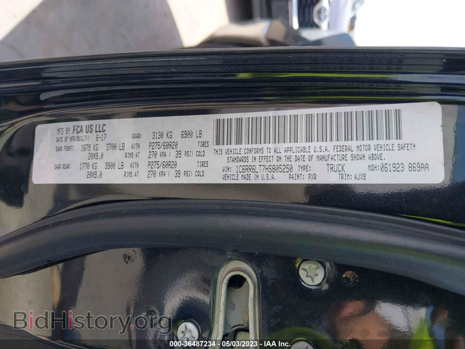 2017 RAM 1500 - VIN: 1C6RR6LT7HS805250 - Фото 9