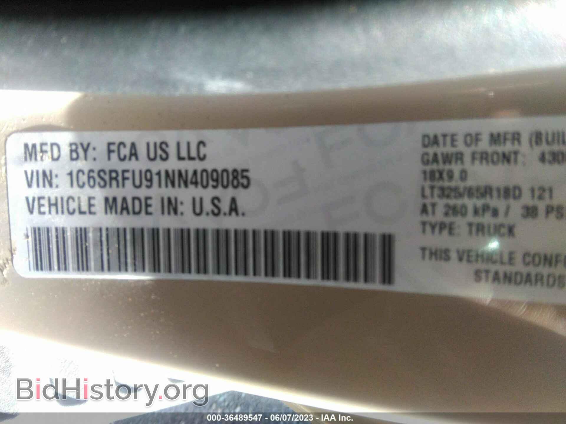 2022 RAM 1500 - VIN: 1C6SRFU91NN409085 - Photo 9