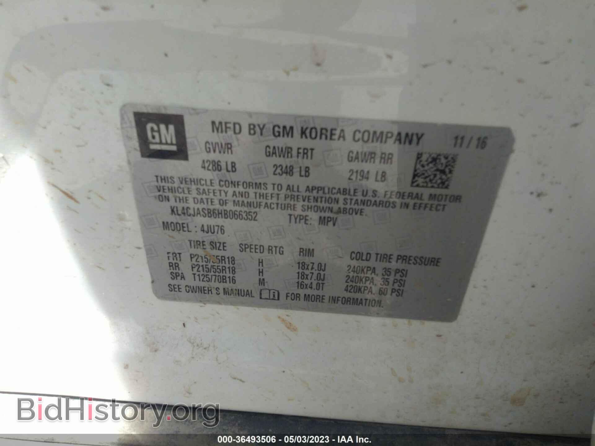 2017 BUICK ENCORE - VIN: KL4CJASB6HB066352 - Фото 9