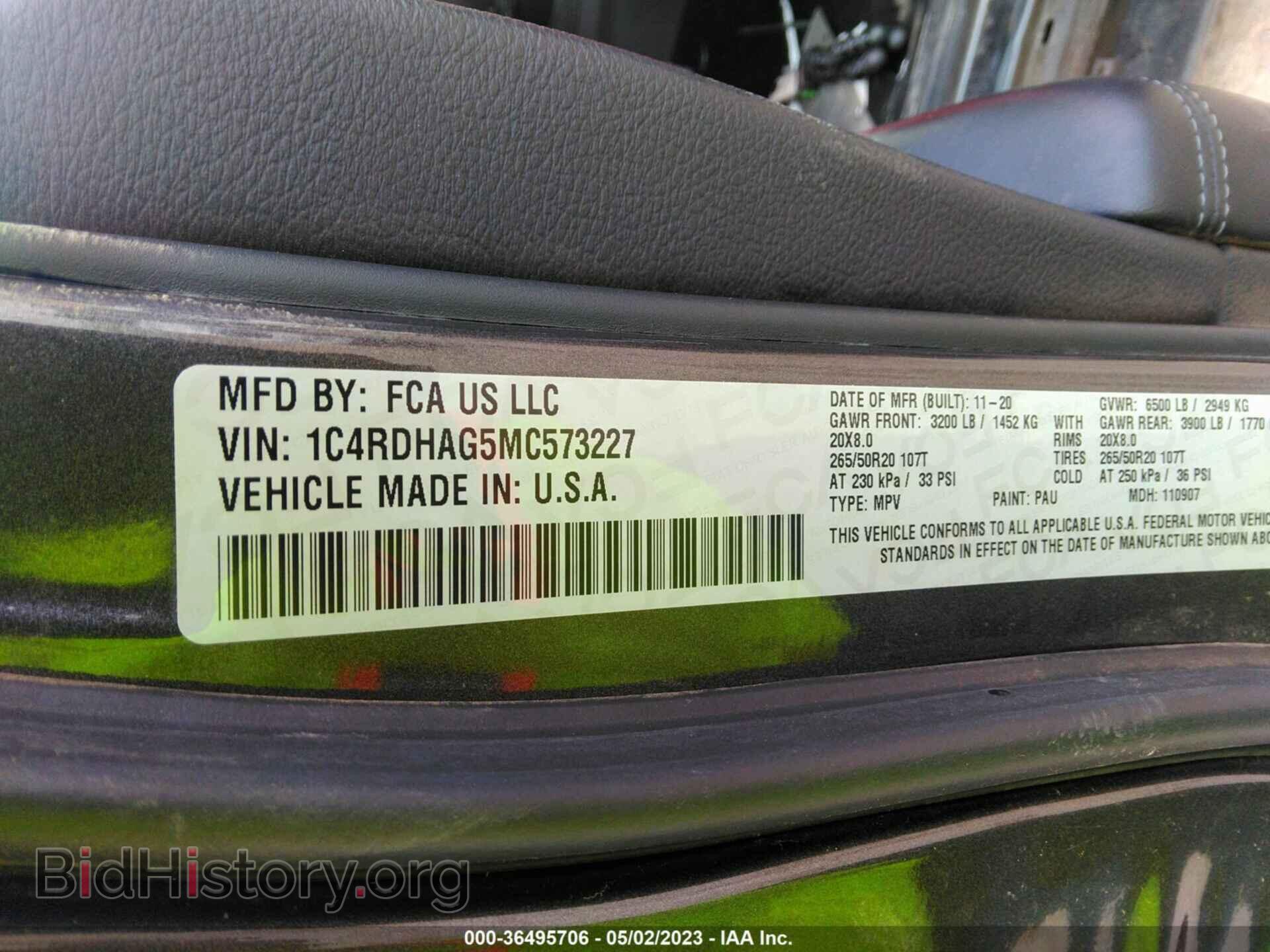 2021 DODGE DURANGO - VIN: 1C4RDHAG5MC573227 - Фото 9