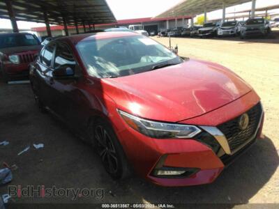 2020 Nissan SENTRA SR, красный — VIN 3N1AB8DV1LY231151, IAAI