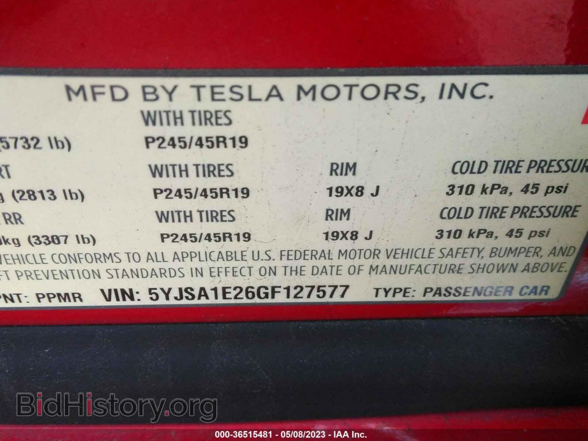 2016 TESLA MODEL S - VIN: 5YJSA1E26GF127577 - Фото 9