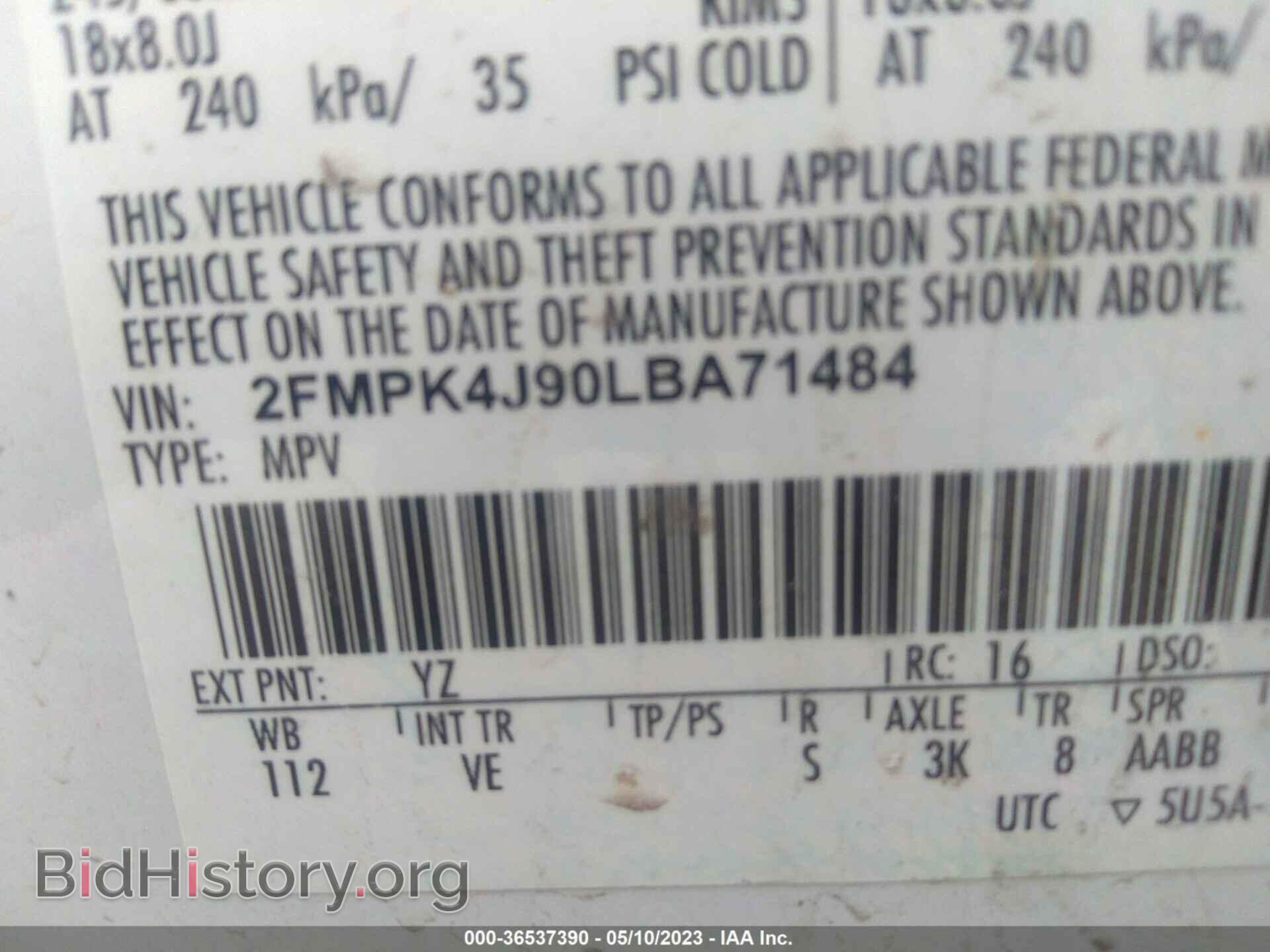 2020 FORD EDGE - VIN: 2FMPK4J90LBA71484 - Фото 9