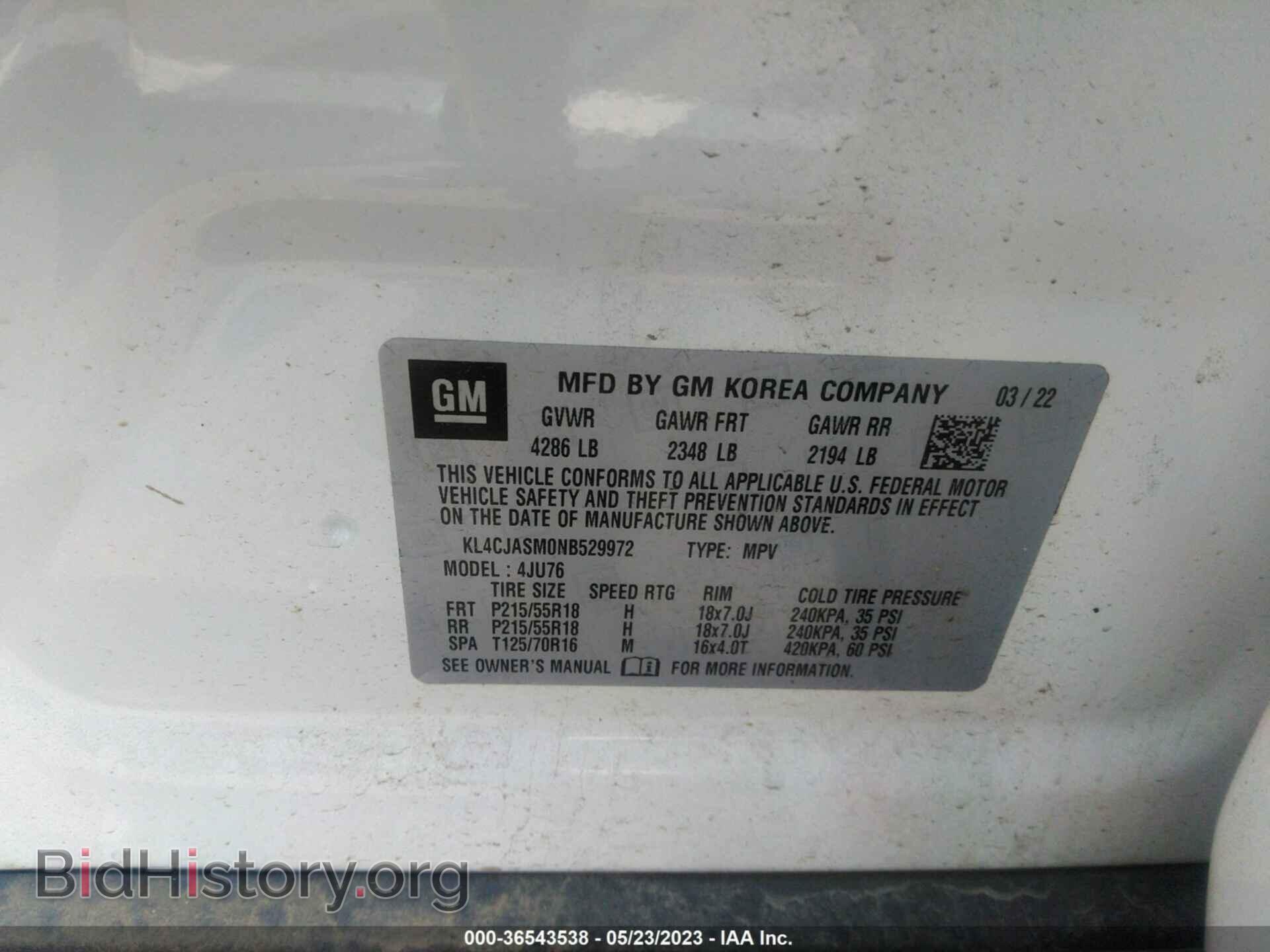 2022 BUICK ENCORE - VIN: KL4CJASM0NB529972 - Фото 6