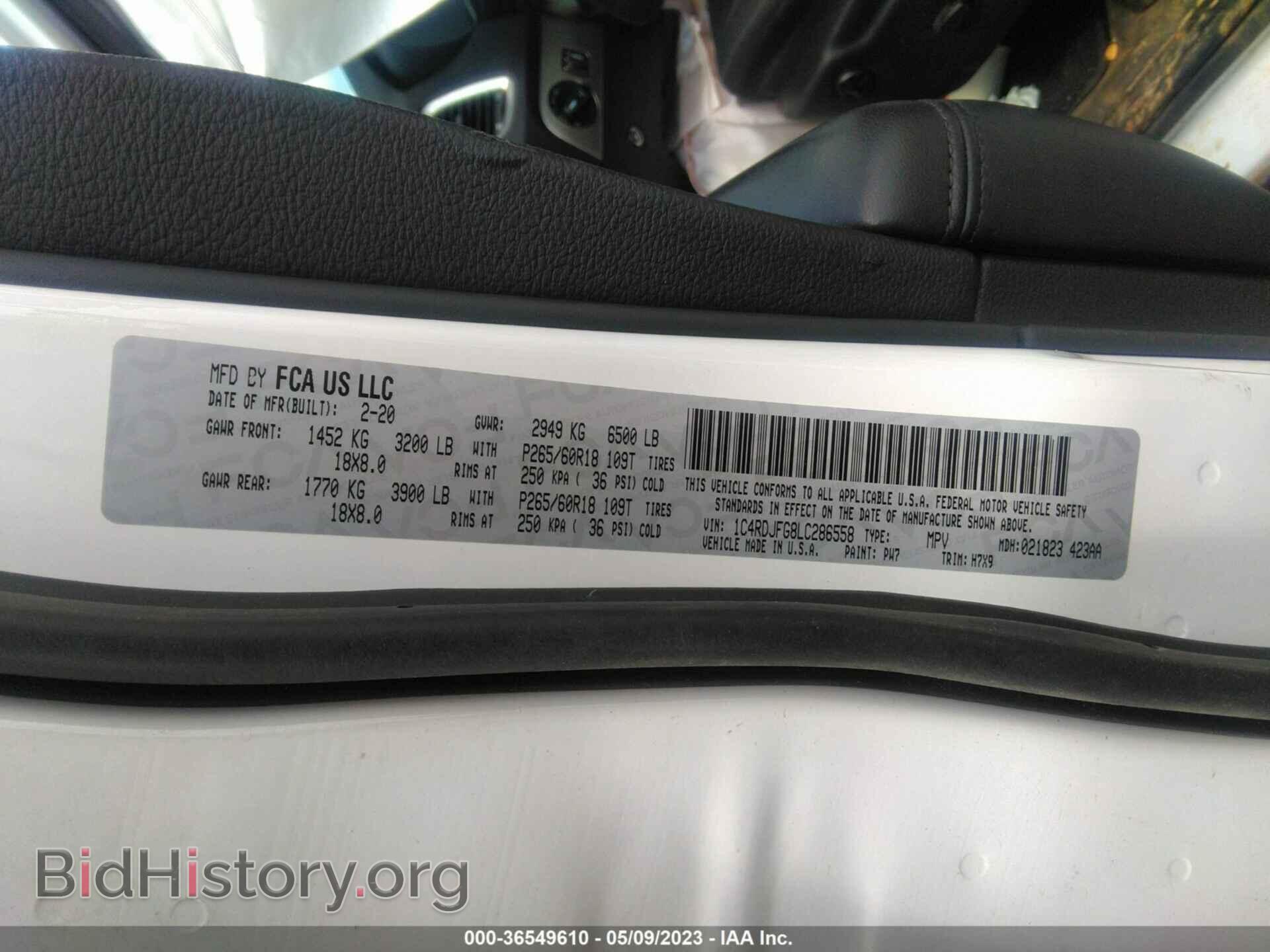 2020 DODGE DURANGO - VIN: 1C4RDJFG8LC286558 - Фото 9