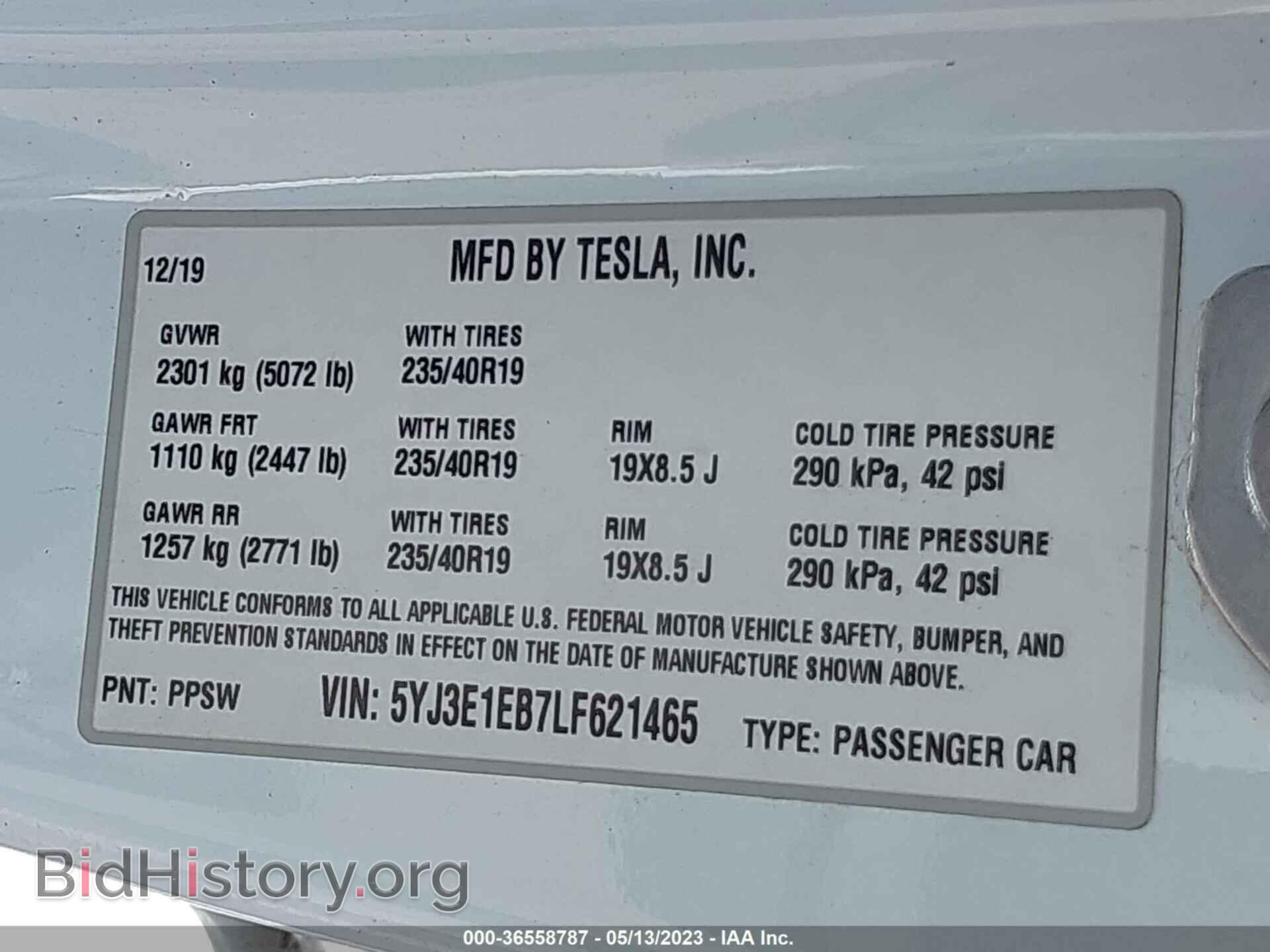 2020 TESLA MODEL 3 - VIN: 5YJ3E1EB7LF621465 - Фото 9