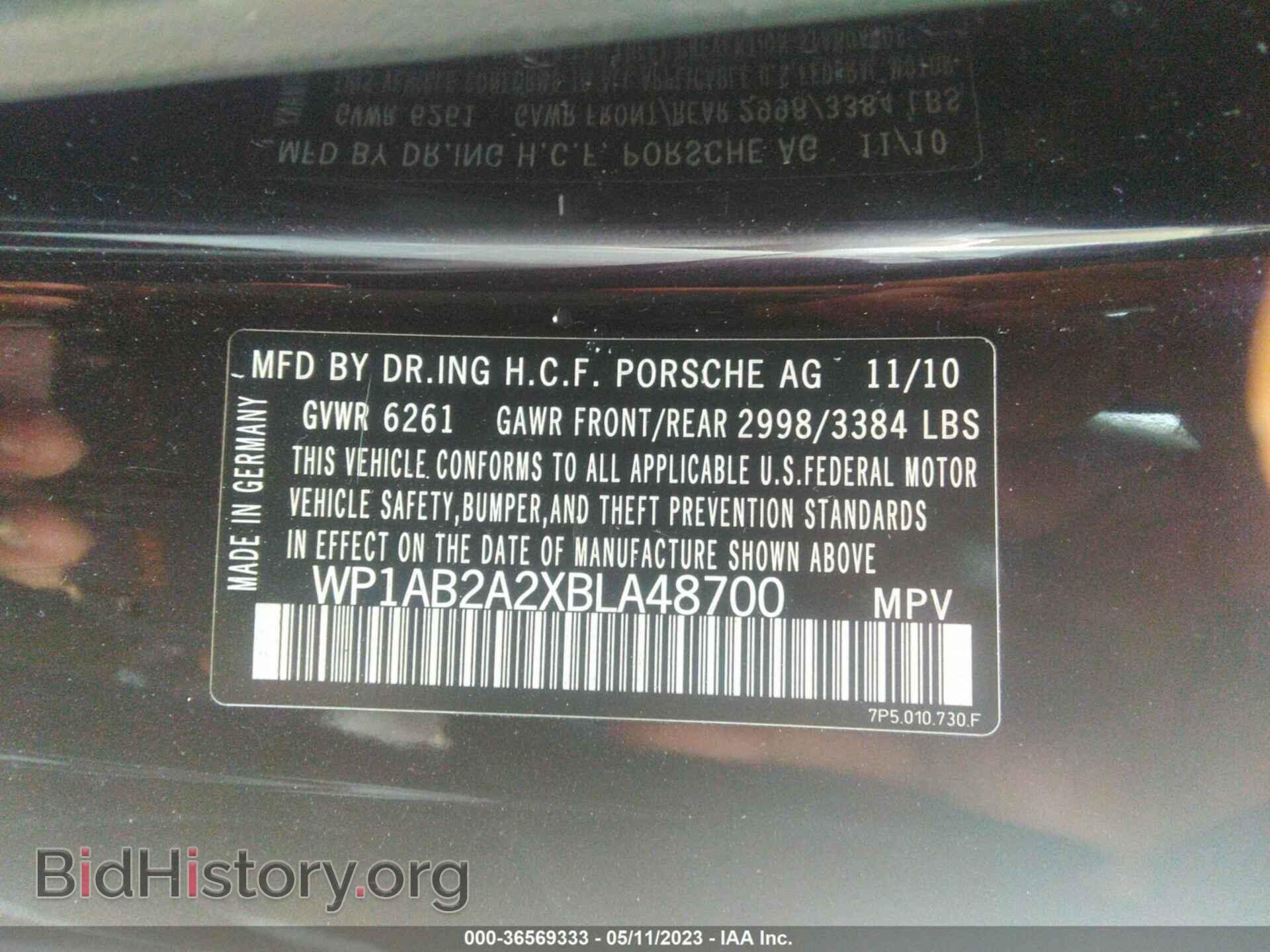 2011 PORSCHE CAYENNE - VIN: WP1AB2A2XBLA48700 - Фото 9