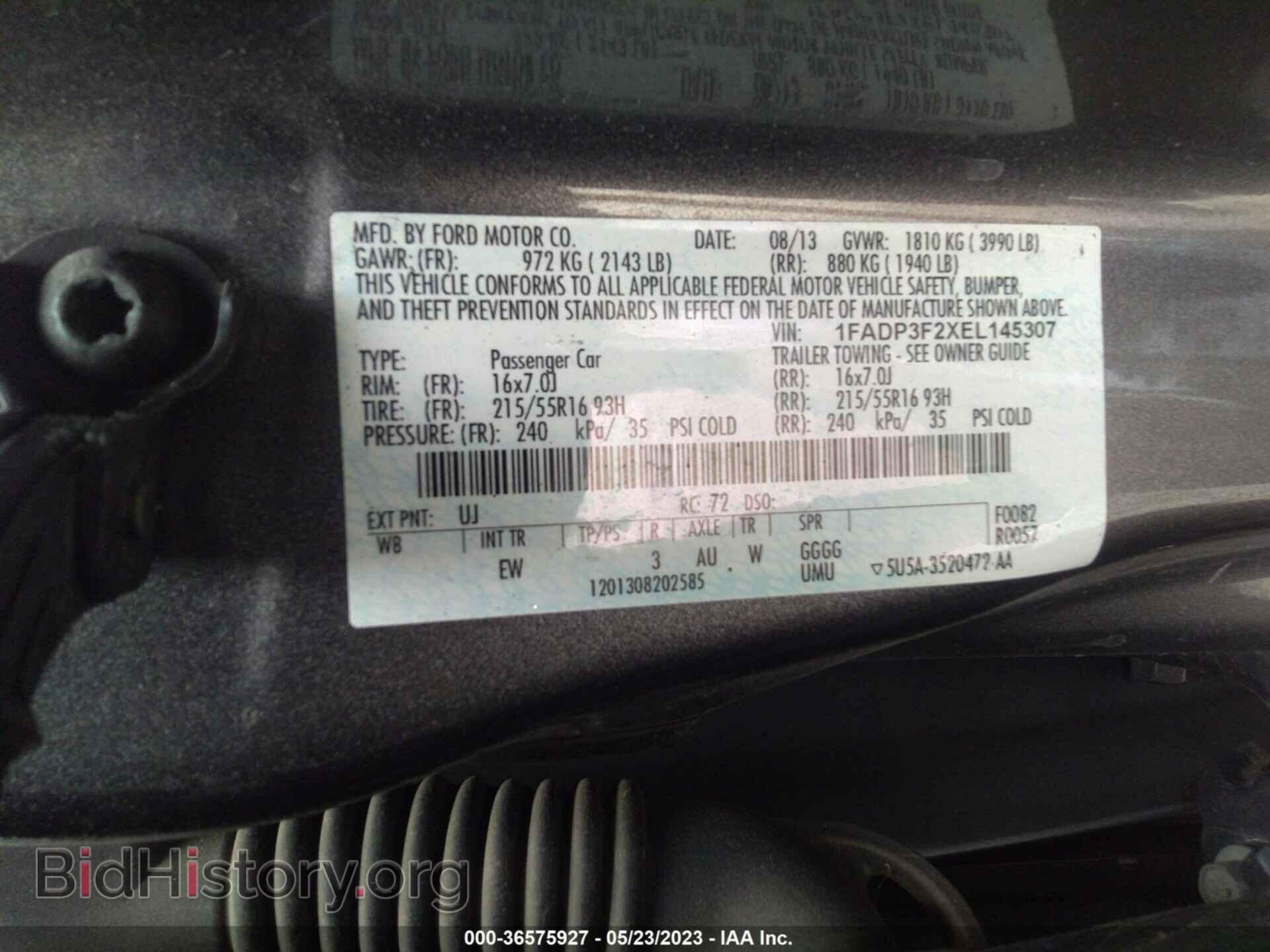 2014 FORD FOCUS - VIN: 1FADP3F2XEL145307 - Фото 9